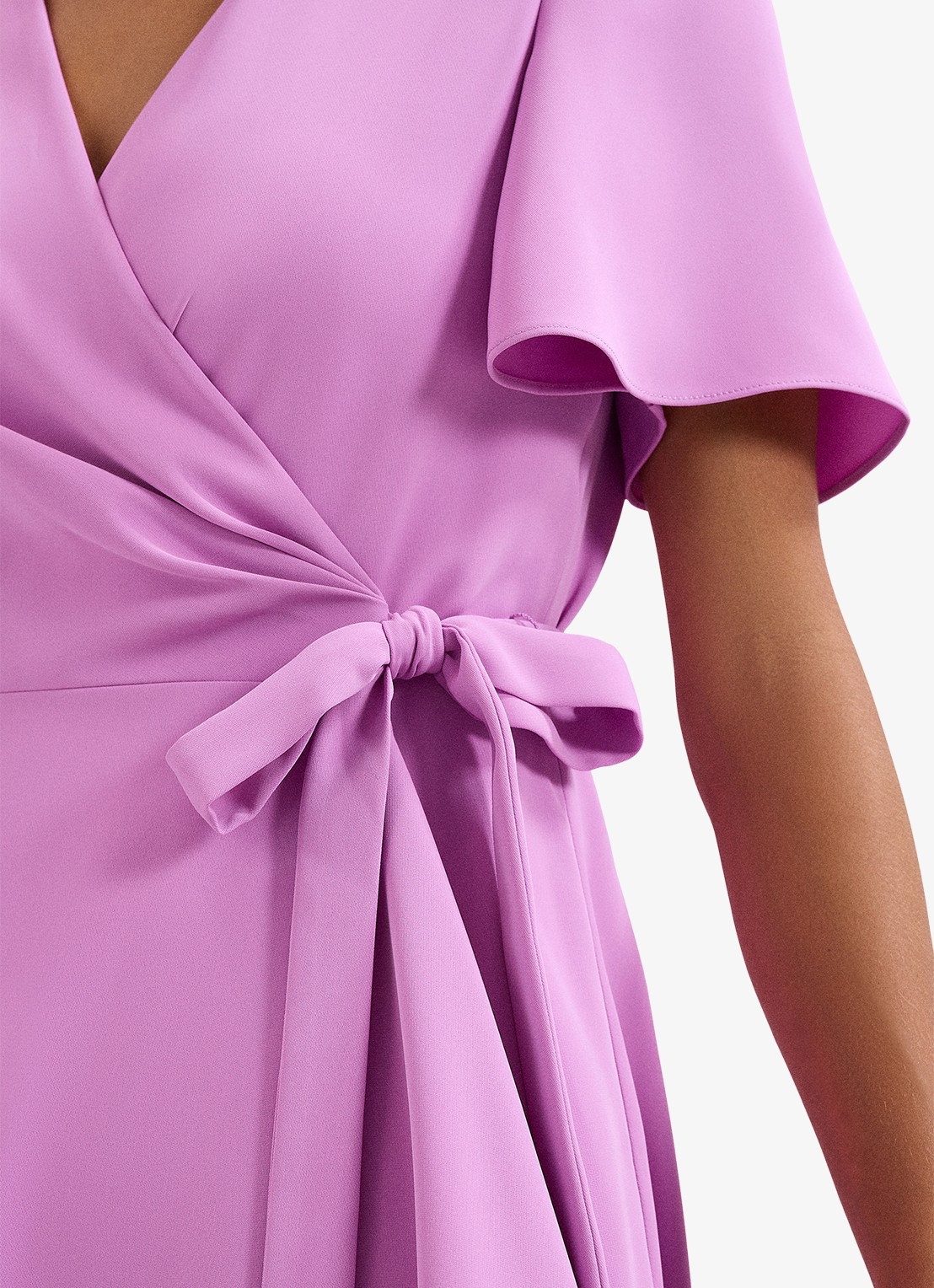 Phase Eight Julissa midi wikkeljurk met vleermuismouw - detail 4 paars