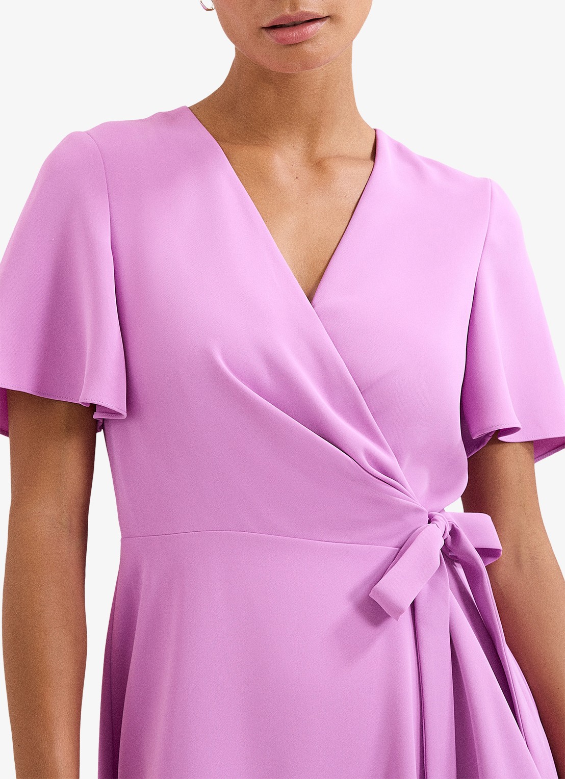 Phase Eight Julissa midi wikkeljurk met vleermuismouw - detail 6 paars