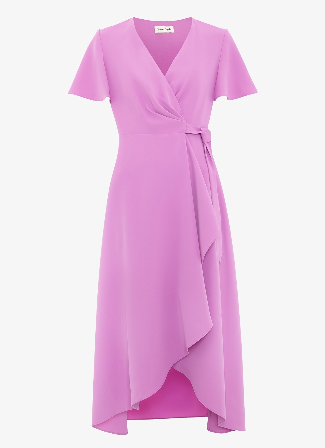 Phase Eight Julissa midi wikkeljurk met vleermuismouw - voorkant paars