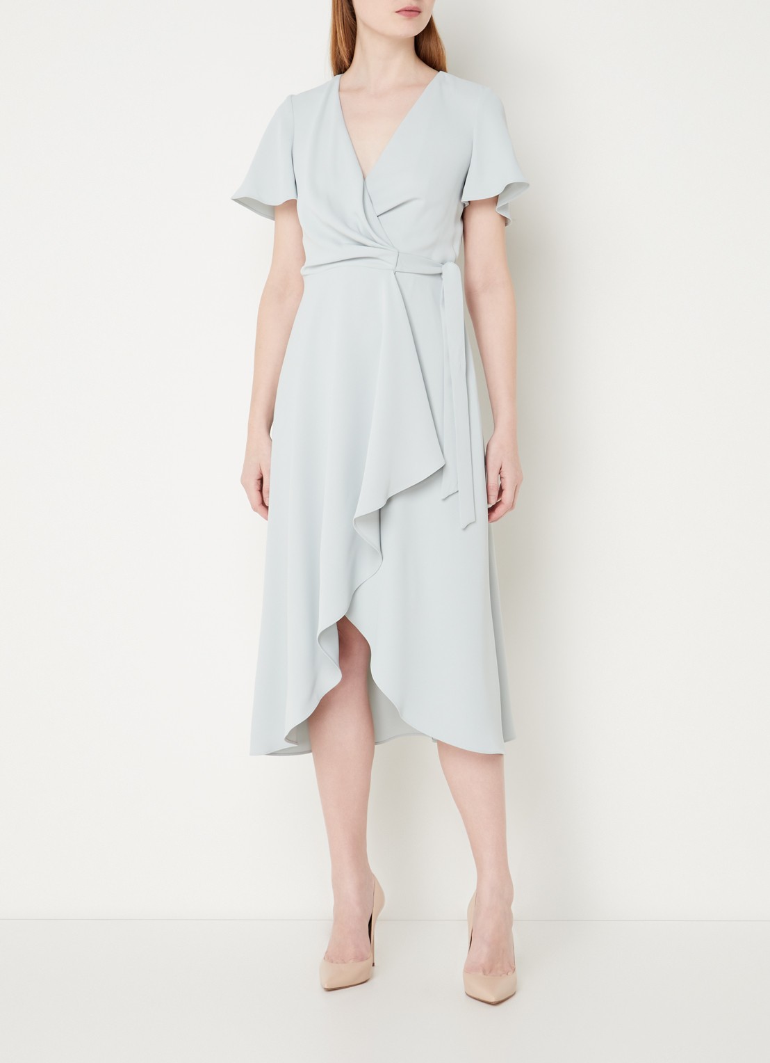 Phase Eight Julissa Wrap Dress Eau De Nil - voorkant 3 mint