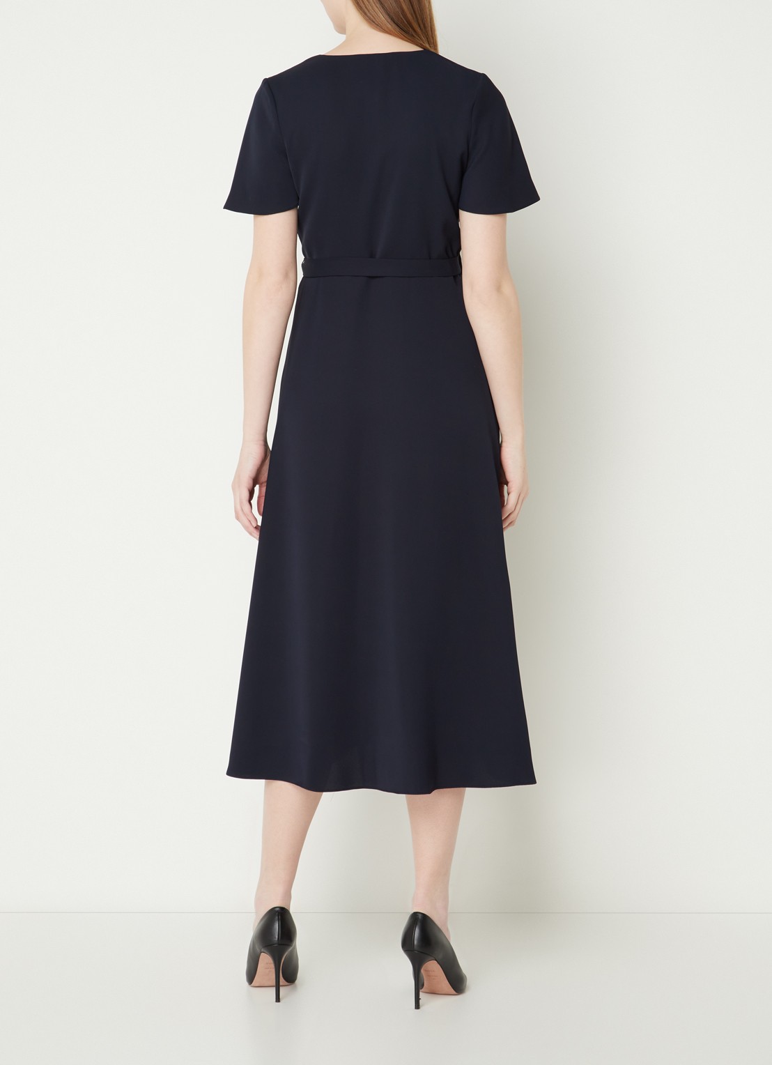 Phase Eight Julissa Wrap Dress Navy 08 - achterkant 4 donkerblauw