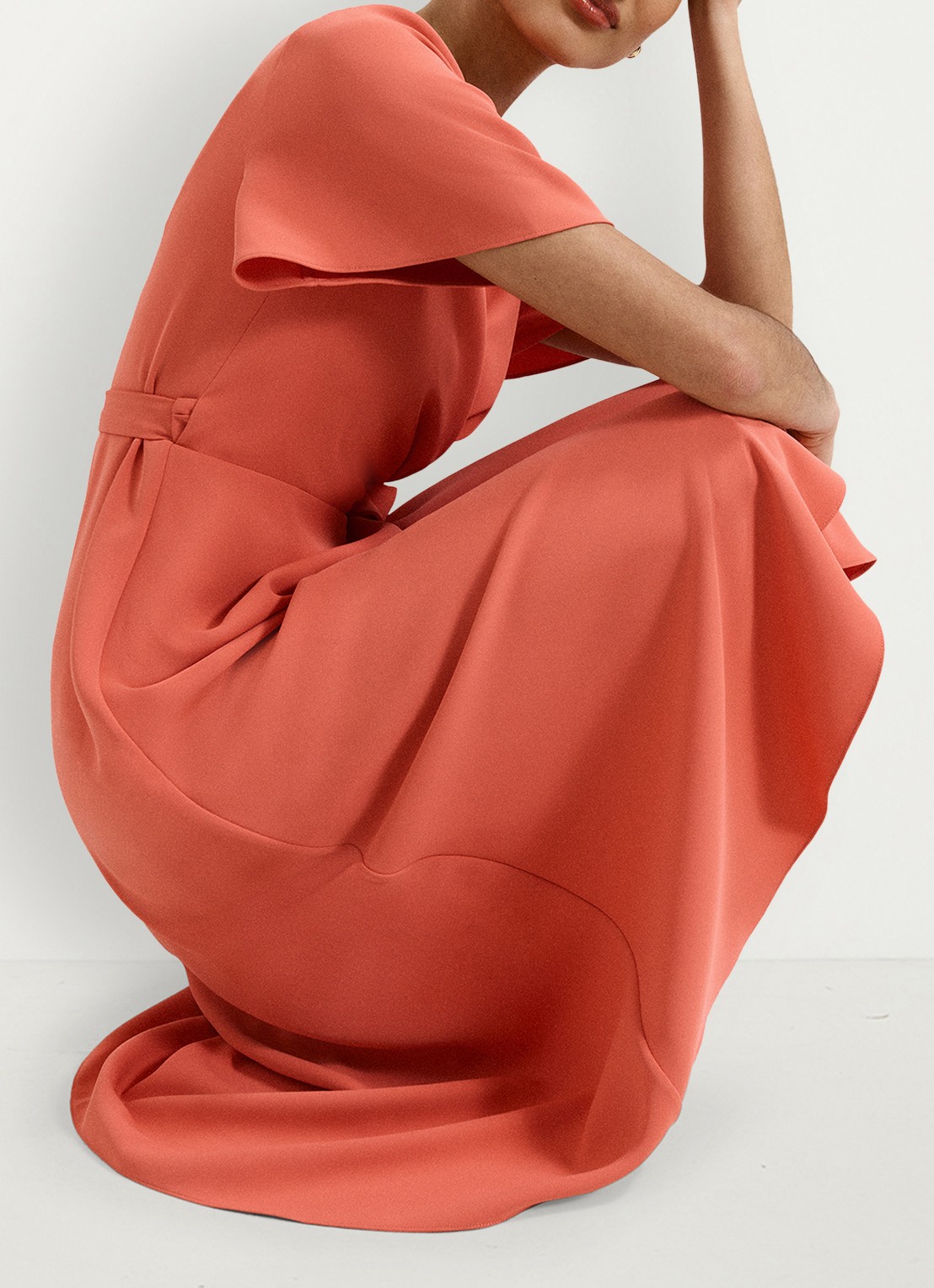 Phase Eight Julissamidi jurk met geknoopt detail - detail 7 orange