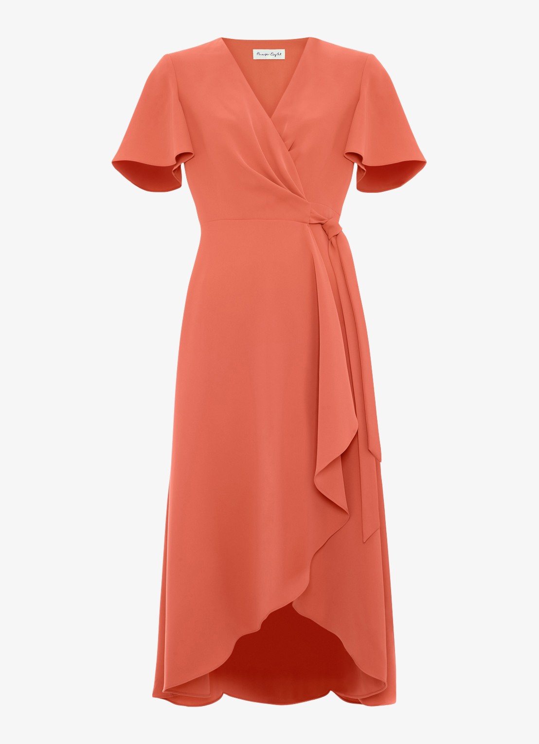 Phase Eight Julissamidi jurk met geknoopt detail - voorkant orange