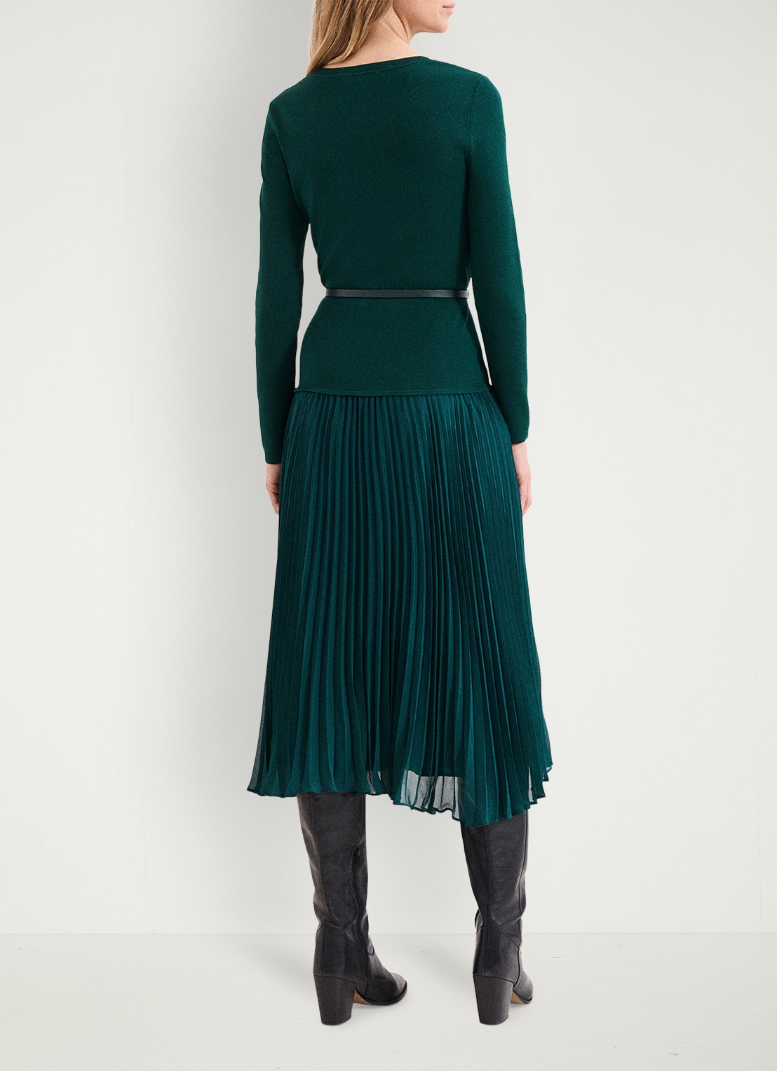 Phase Eight Kai midi jurk met ceintuur - achterkant 8 zeegroen