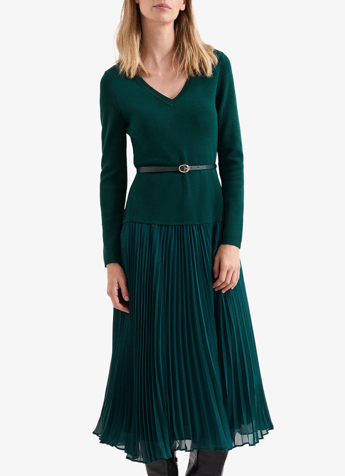 Phase Eight Kai midi jurk met ceintuur - detail 3 zeegroen