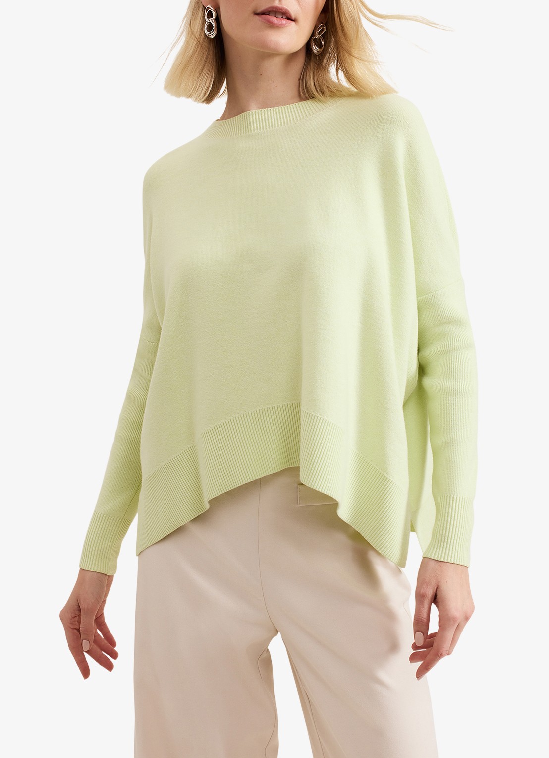 Phase Eight Kara fijngebreide trui met stretch - detail 3 lime