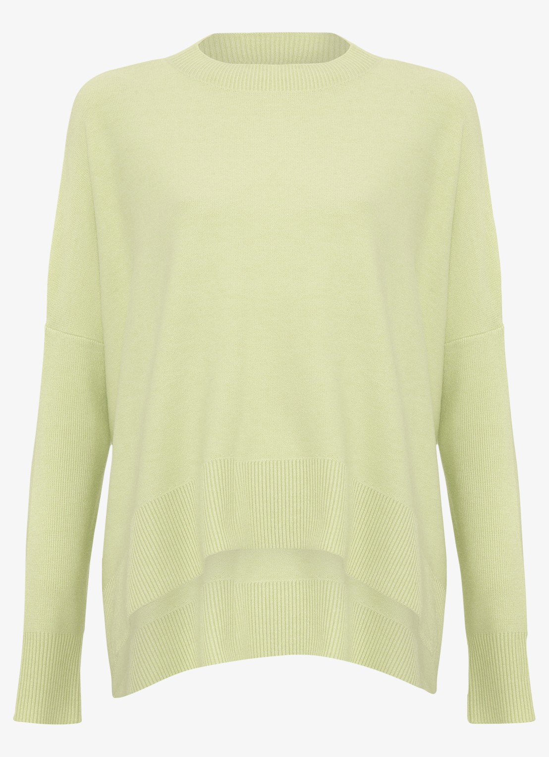 Phase Eight Kara fijngebreide trui met stretch - voorkant lime