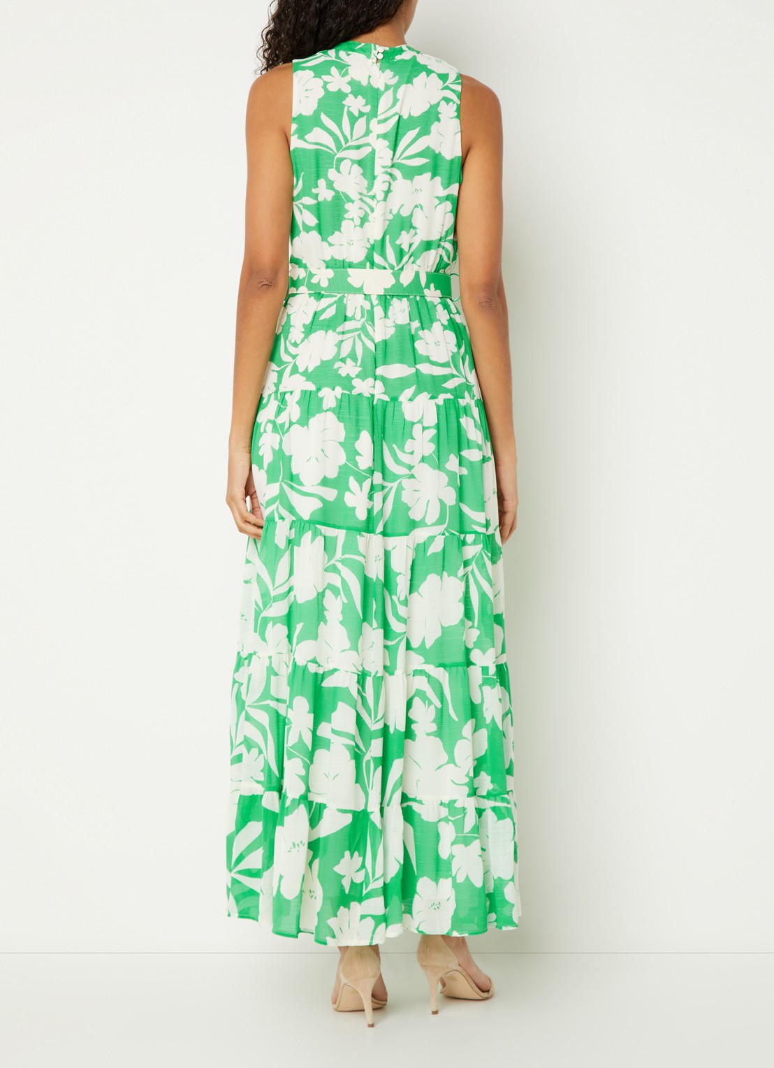 Phase Eight Kara maxi jurk met bloemenprint en ceintuur - achterkant 5 groen