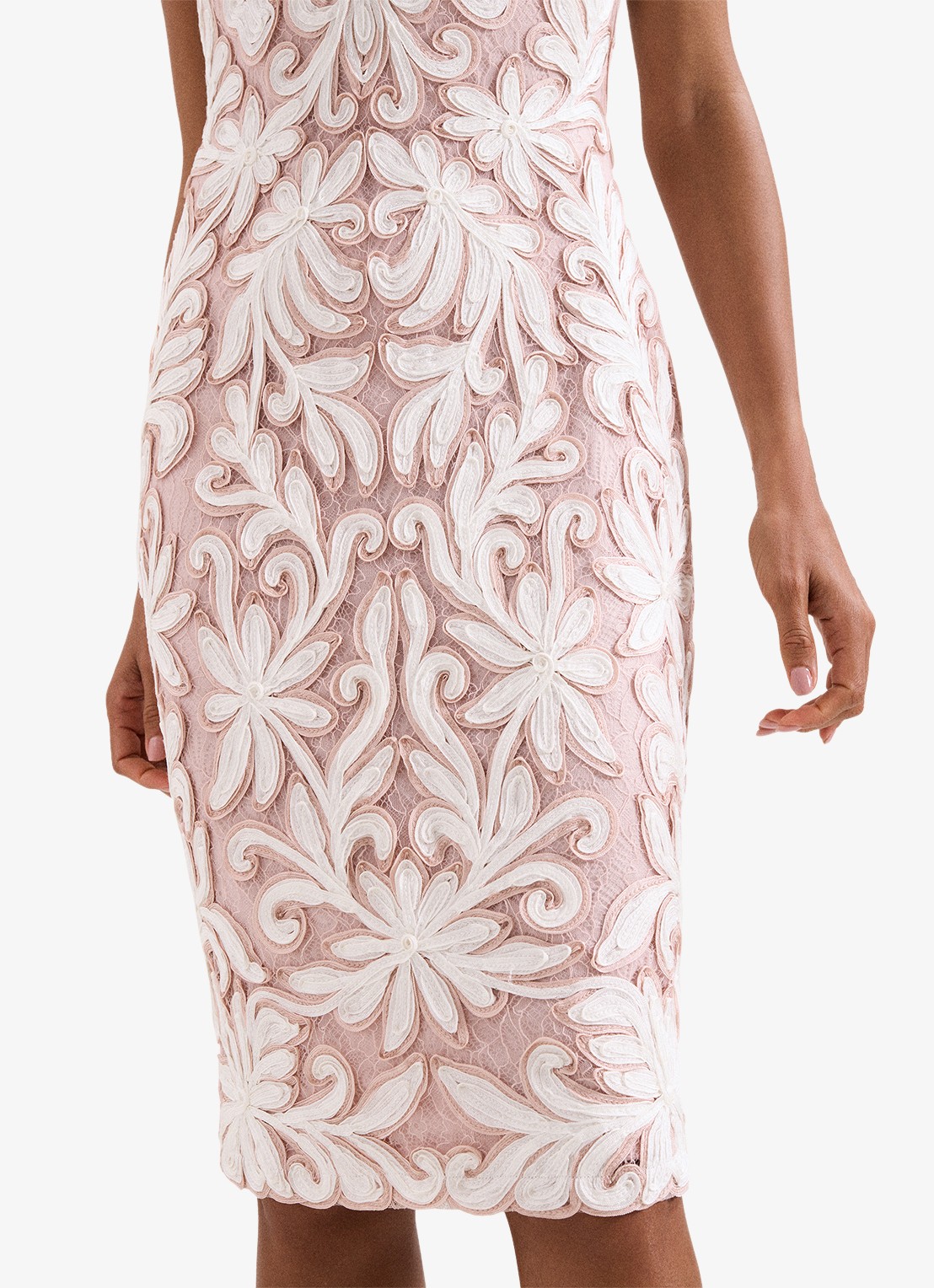 Phase Eight Karima mini jurk met borduring - detail 4 oudroze