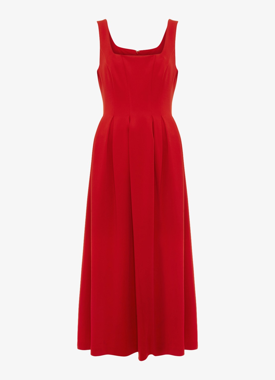 Phase Eight Katie midi jurk met plooien - voorkant rood