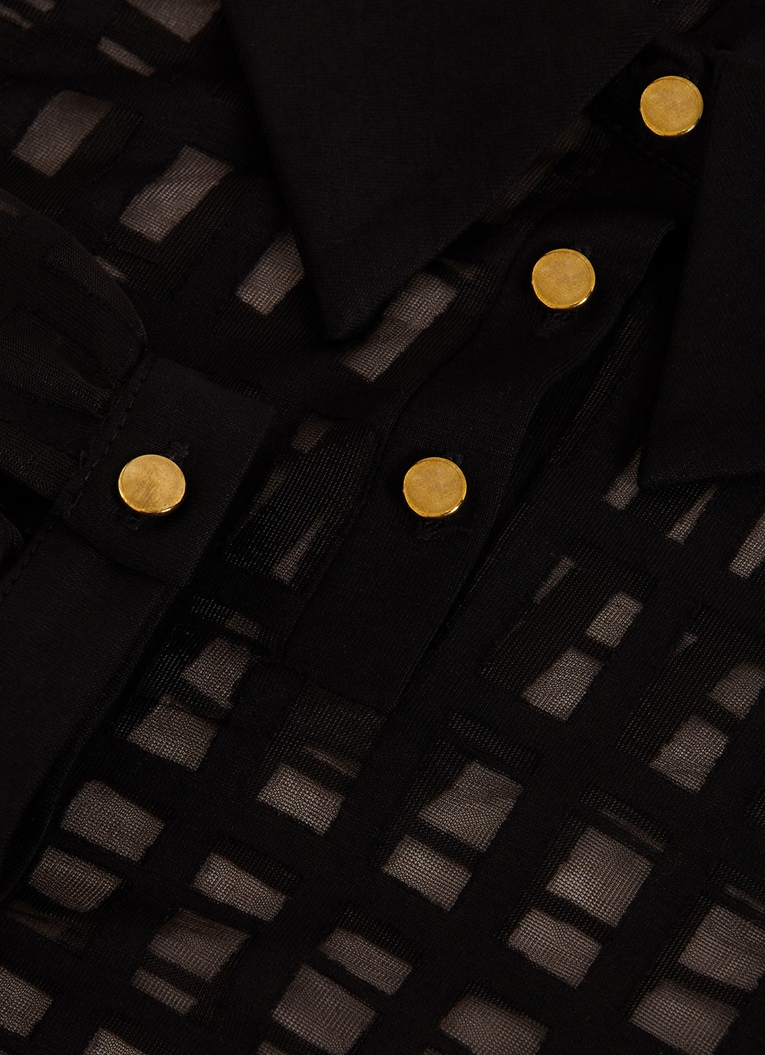 Phase Eight Kennedy semi-transparante blouse met polokraag - detail 6 zwart