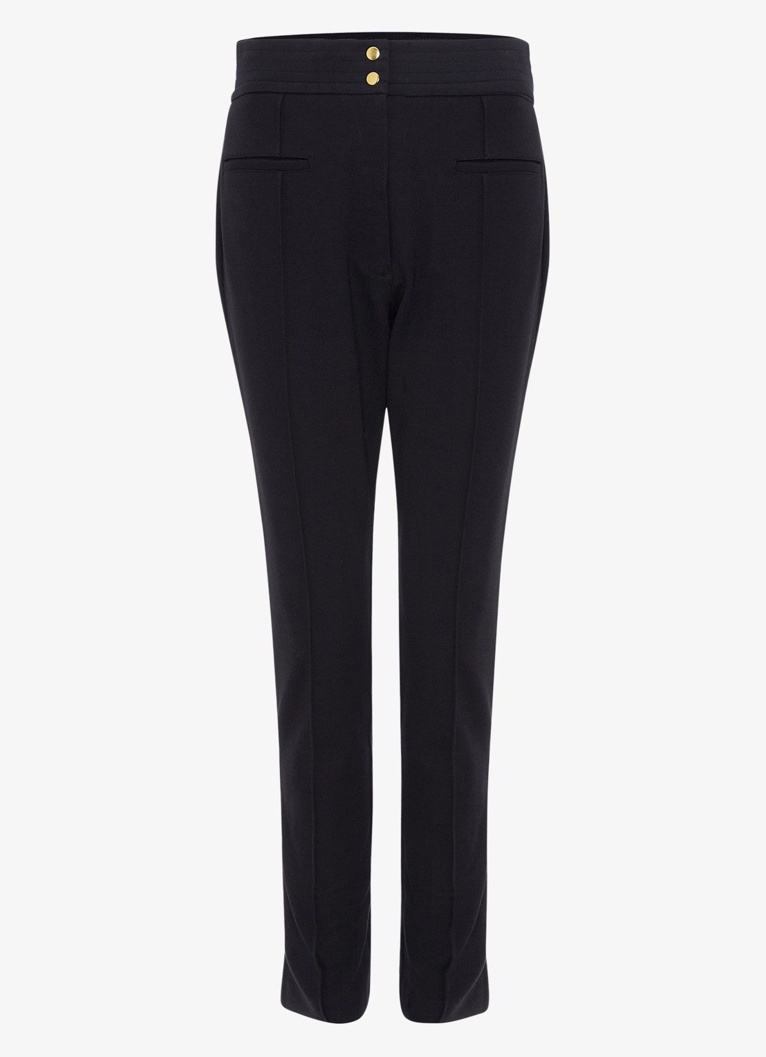 Phase Eight  Keri high waist tapered fit pantalon met paspelzakken - voorkant zwart