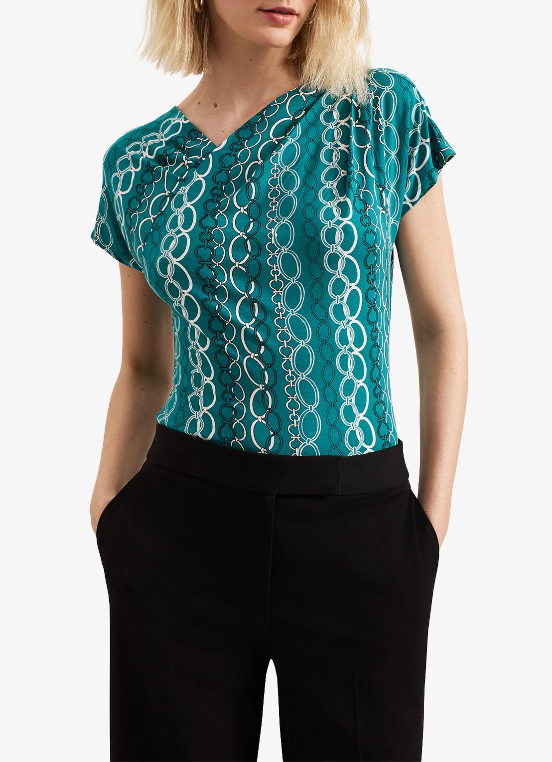 Phase Eight Kiara top met print - detail zeegroen