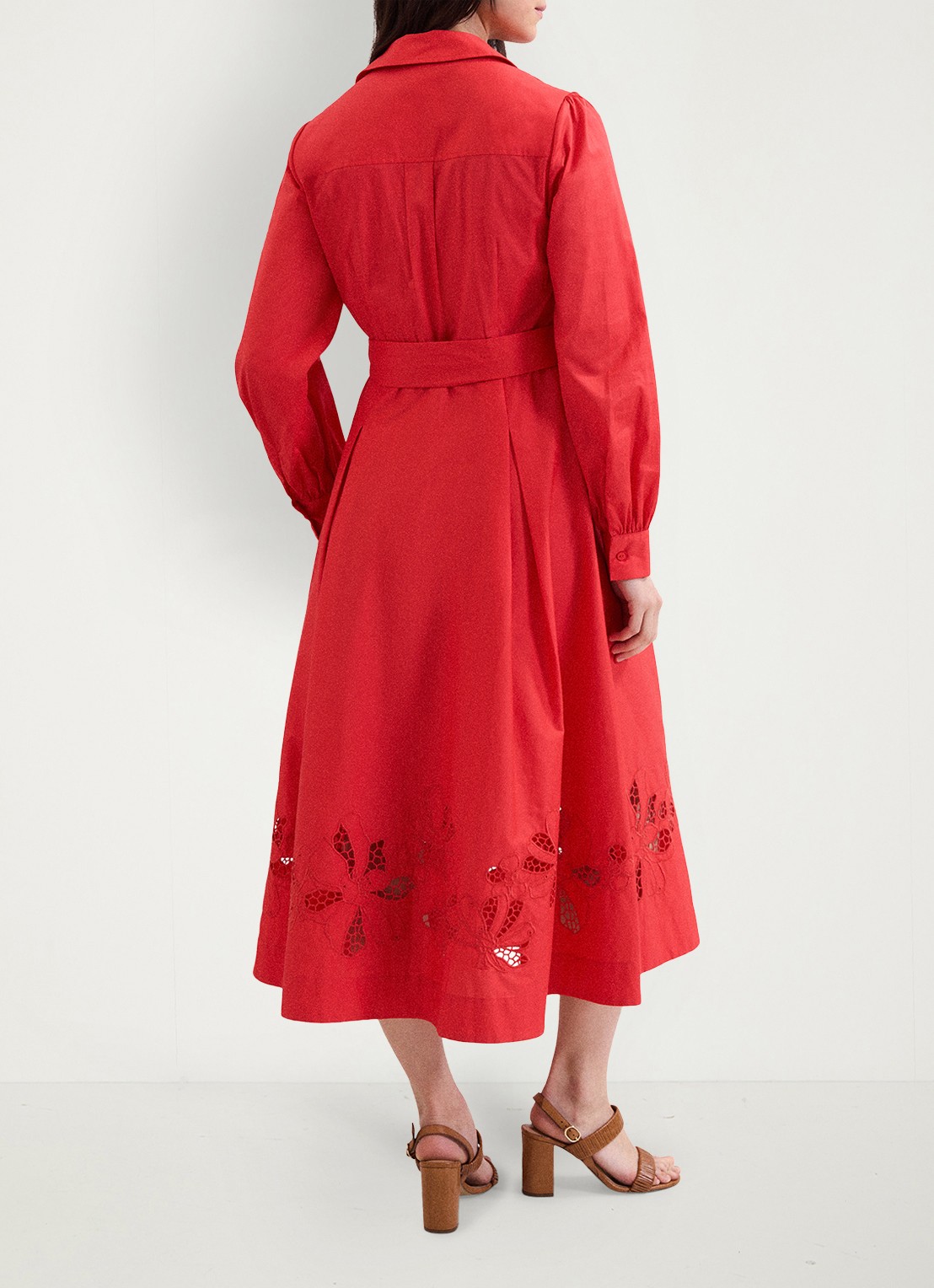 Phase Eight Kim midi jurk met geborduurd detail - achterkant 3 rood