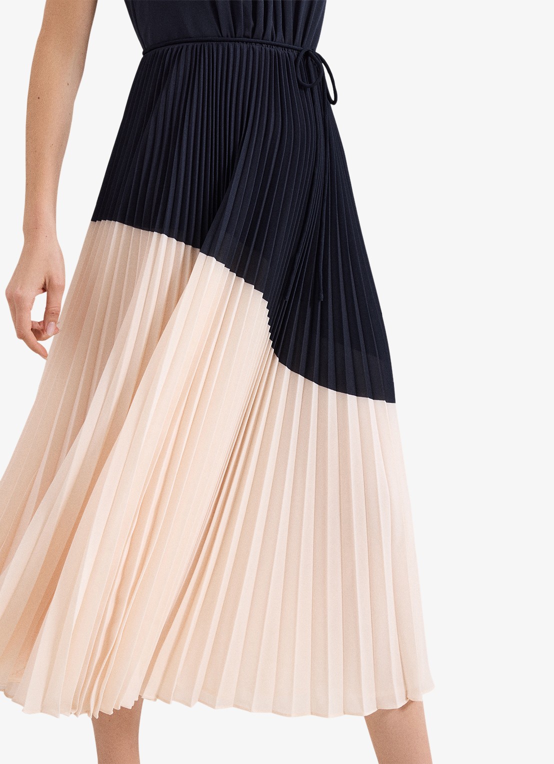 Phase Eight Kimira midi jurk met plooien - detail 6 donkerblauw