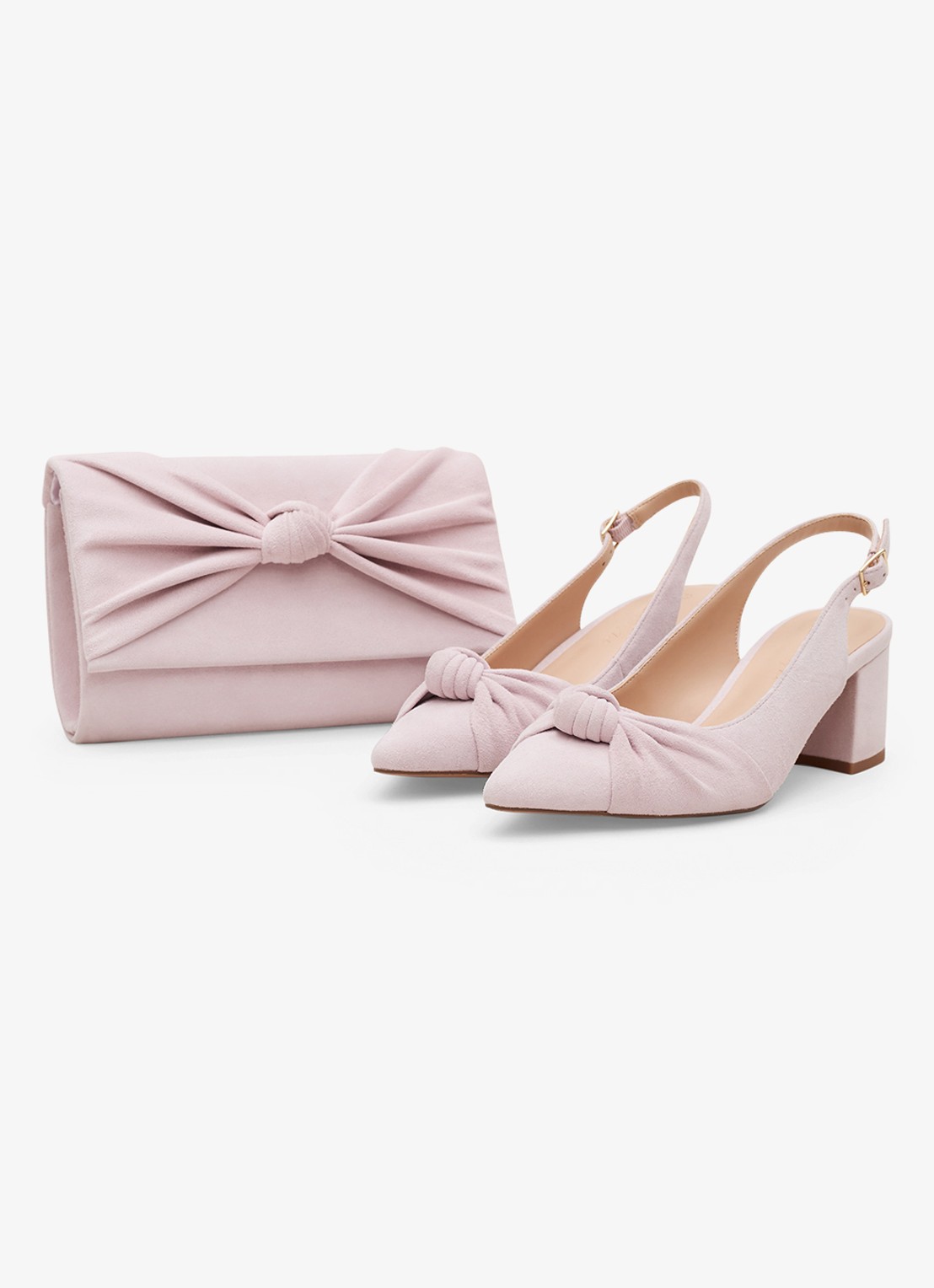 Phase Eight Knot slingback van suède - detail 5 oudroze