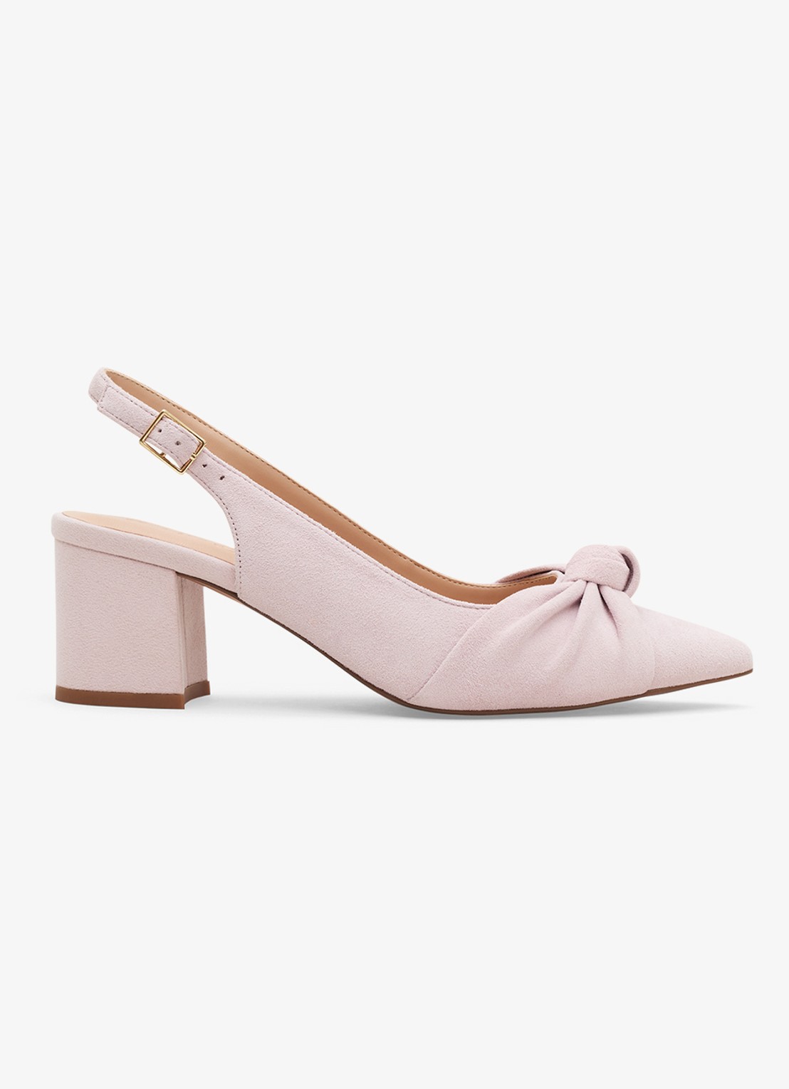 Phase Eight Knot slingback van suède - voorkant oudroze