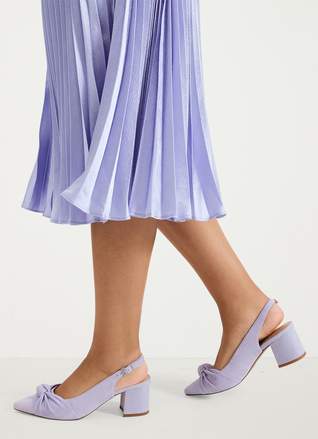 Phase Eight Knot slingback van suède - voorkant 3 lila