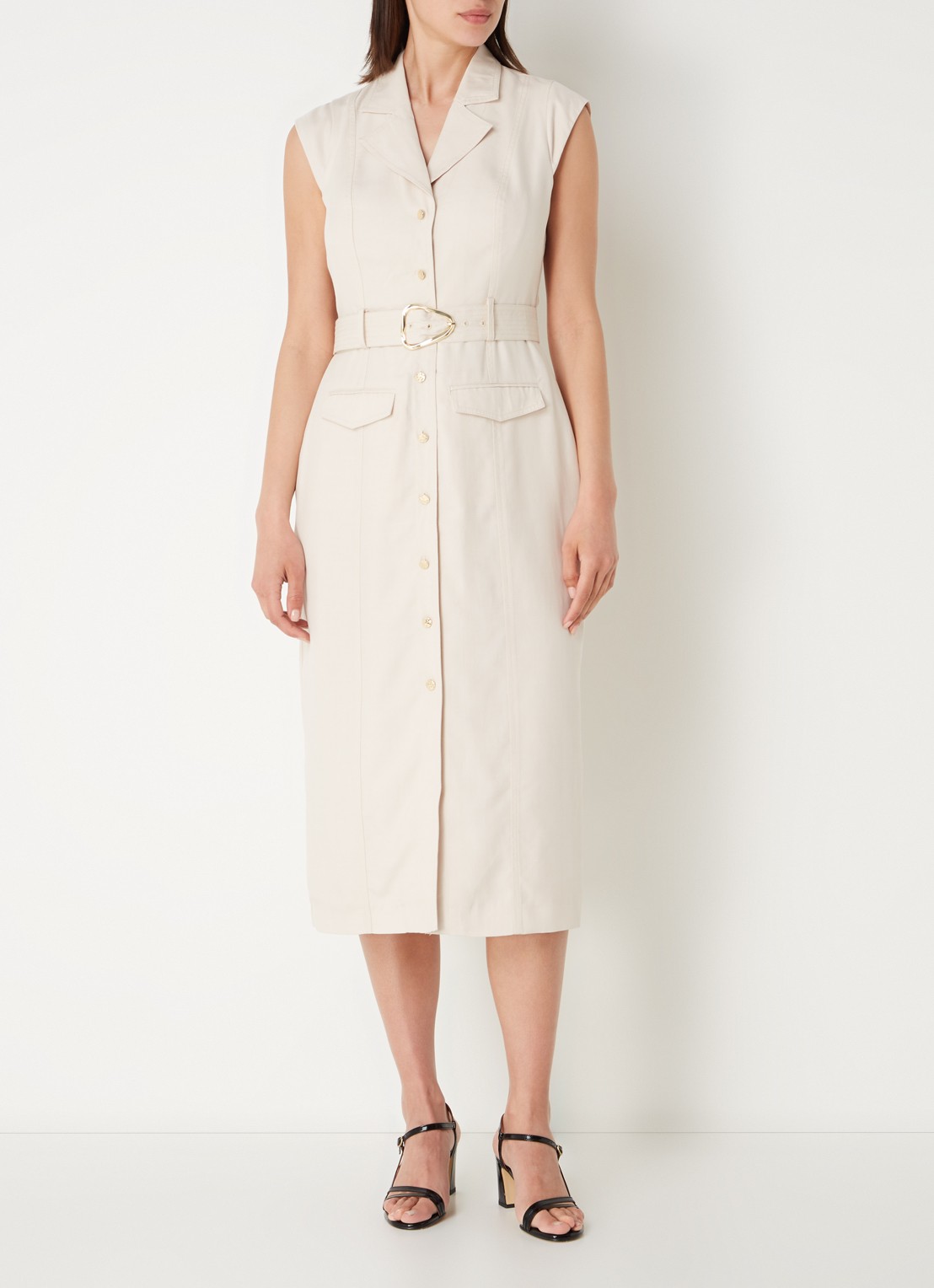 Phase Eight Kristal midi blazerjurk  met ceintuur - detail 4 creme