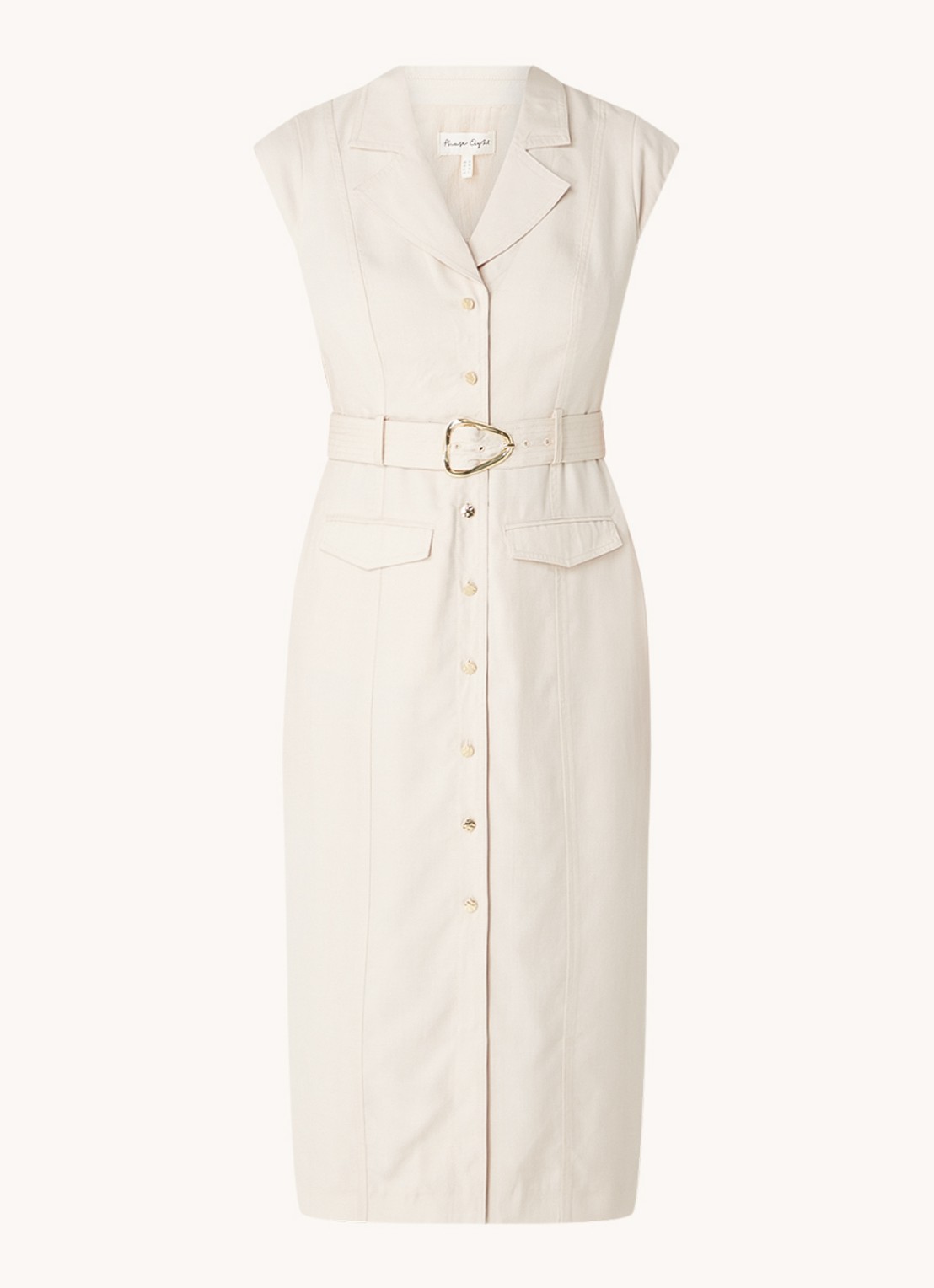 Phase Eight Kristal midi blazerjurk  met ceintuur - voorkant 2 creme