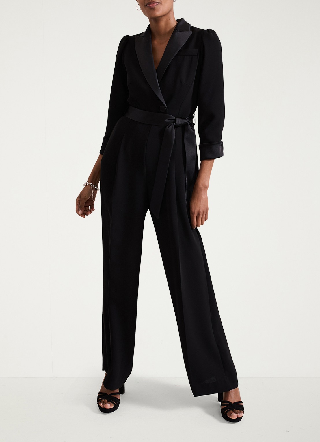 Phase Eight Kylie Tux jumpsuit met steekzakken en strikceintuur - detail 7 zwart