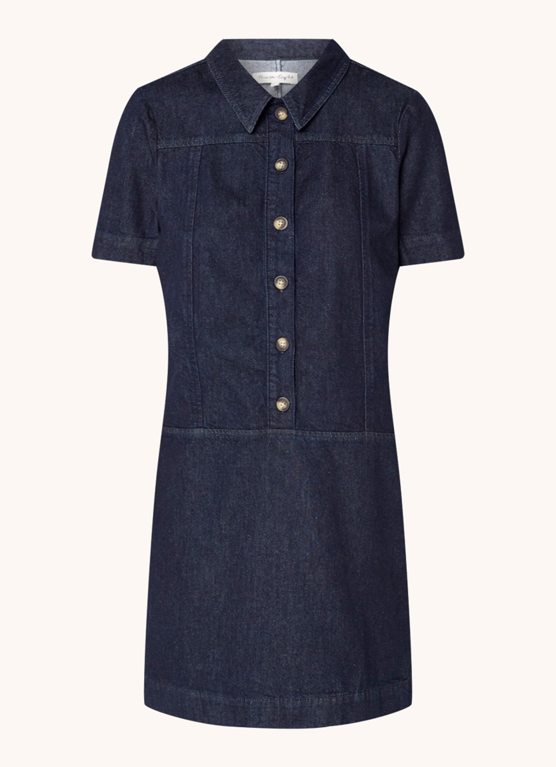 Phase Eight Larisa mini denim blousejurk met kraag - voorkant 3 indigo