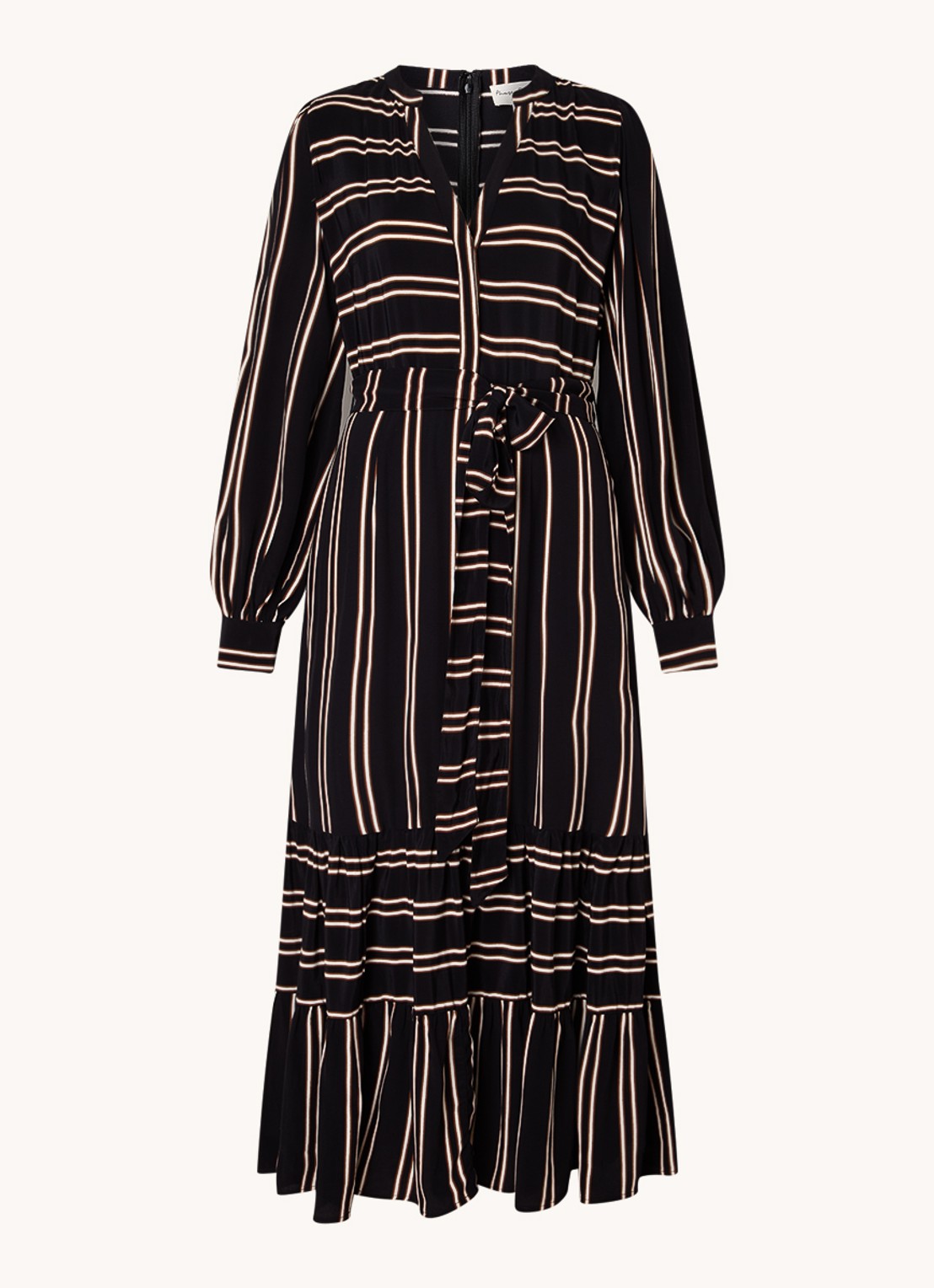 Phase Eight Laura midi tuniekjurk met strikceintuur - voorkant 2 zwart