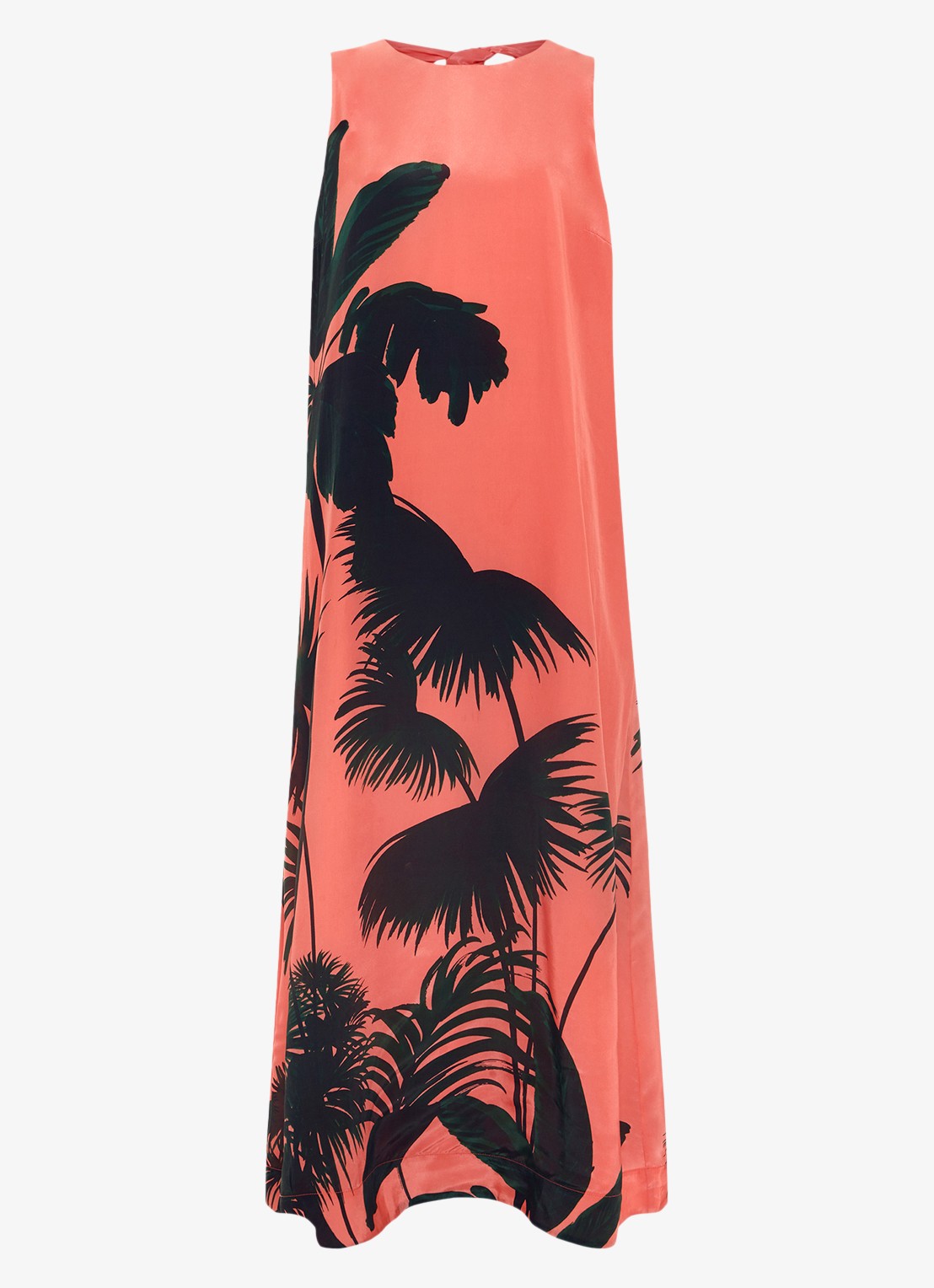 Phase Eight Leila midi jurk met print - voorkant koraal