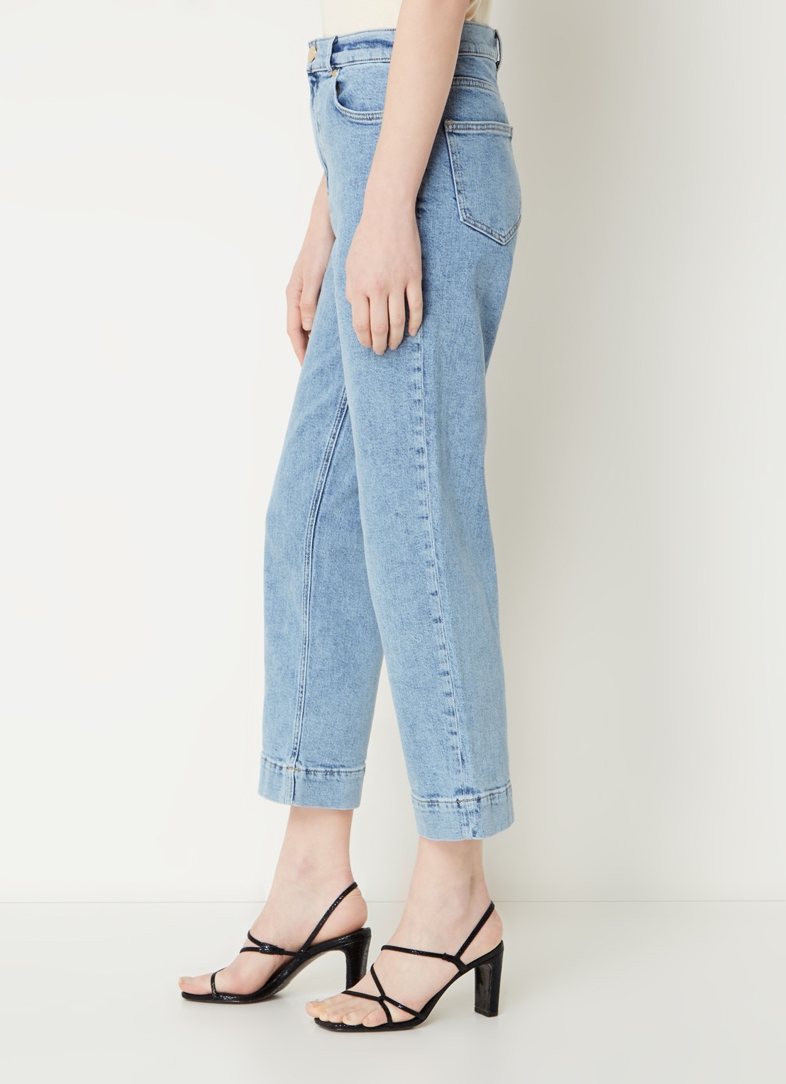 Phase Eight Lexi high waist cropped straight leg jeans met medium wassing - detail 5 indigo