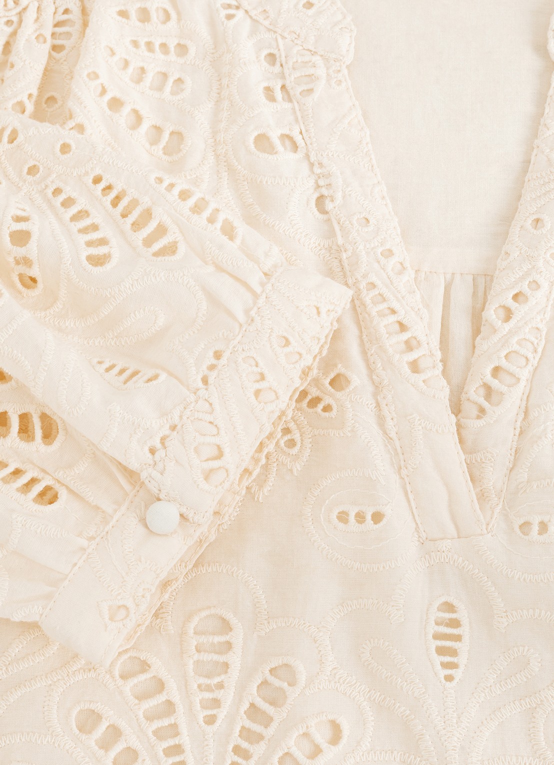 Phase Eight Liliana mini jurk met borduring - detail 7 geel