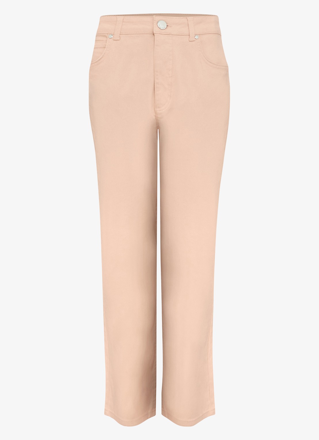 Phase Eight Lindsey mid waist cropped slim fit jeans met gekleurde wassing - voorkant 2 zalmroze
