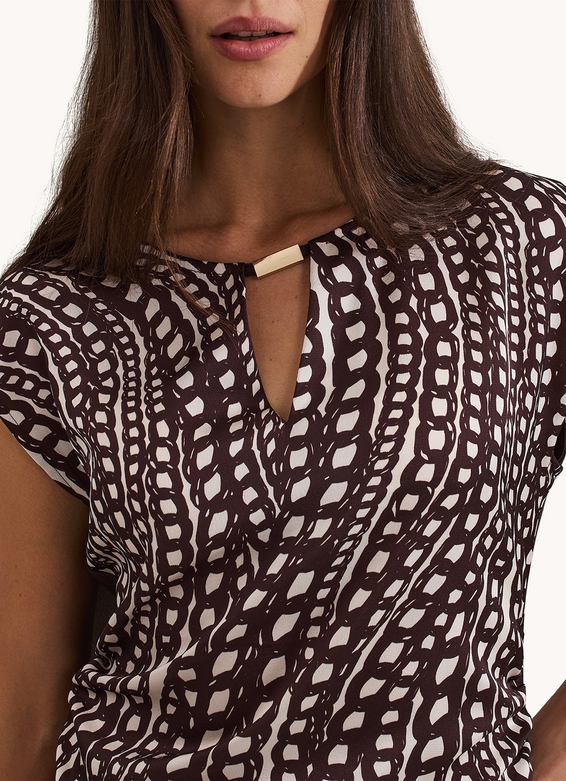 Phase Eight Livie top met print - detail 5 bruin