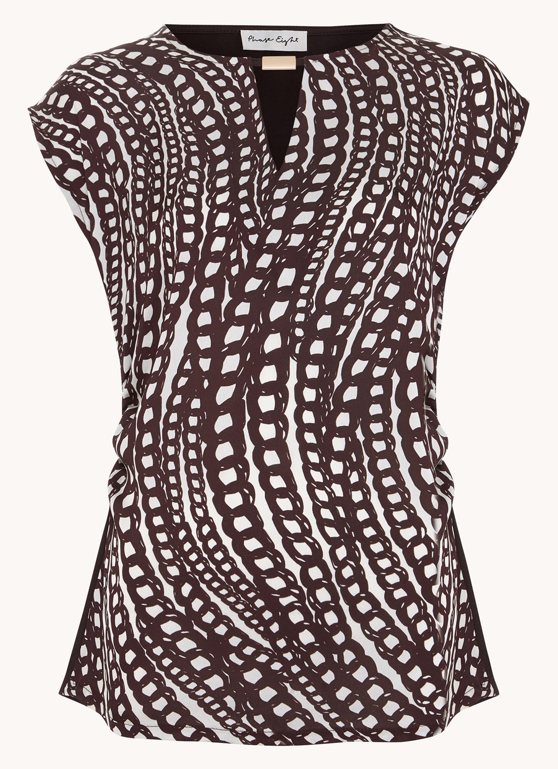 Phase Eight Livie top met print - voorkant 2 bruin