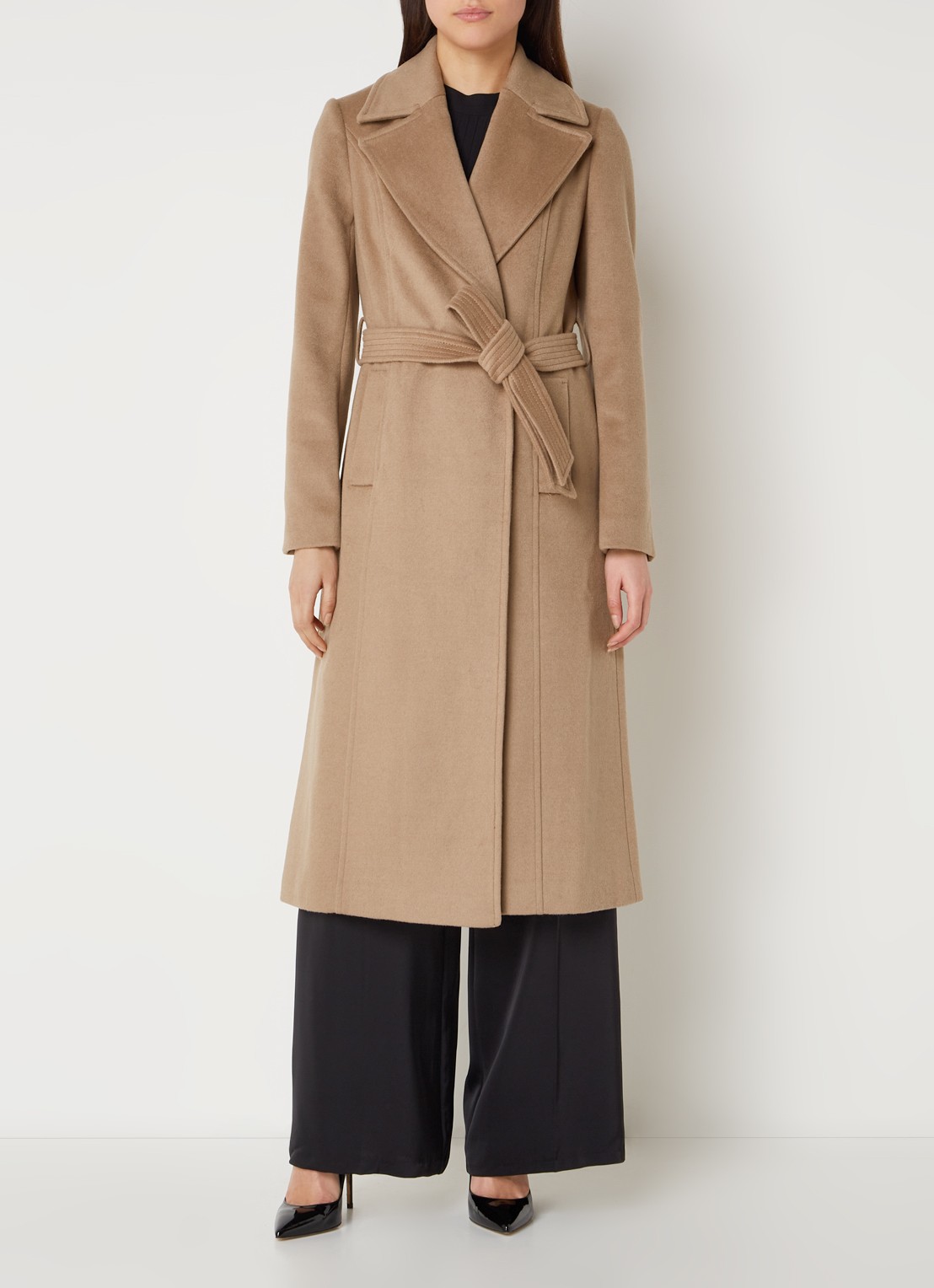 Phase Eight Livvy trenchcoat in wolblend - detail 4 camel