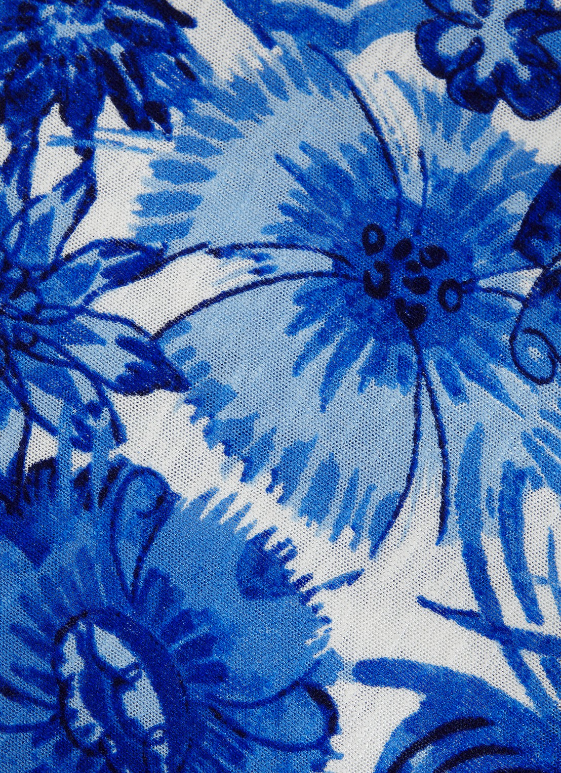 Phase Eight Lizzy fijngebreide top in linnenblend met bloemenprint - detail 8 blauw