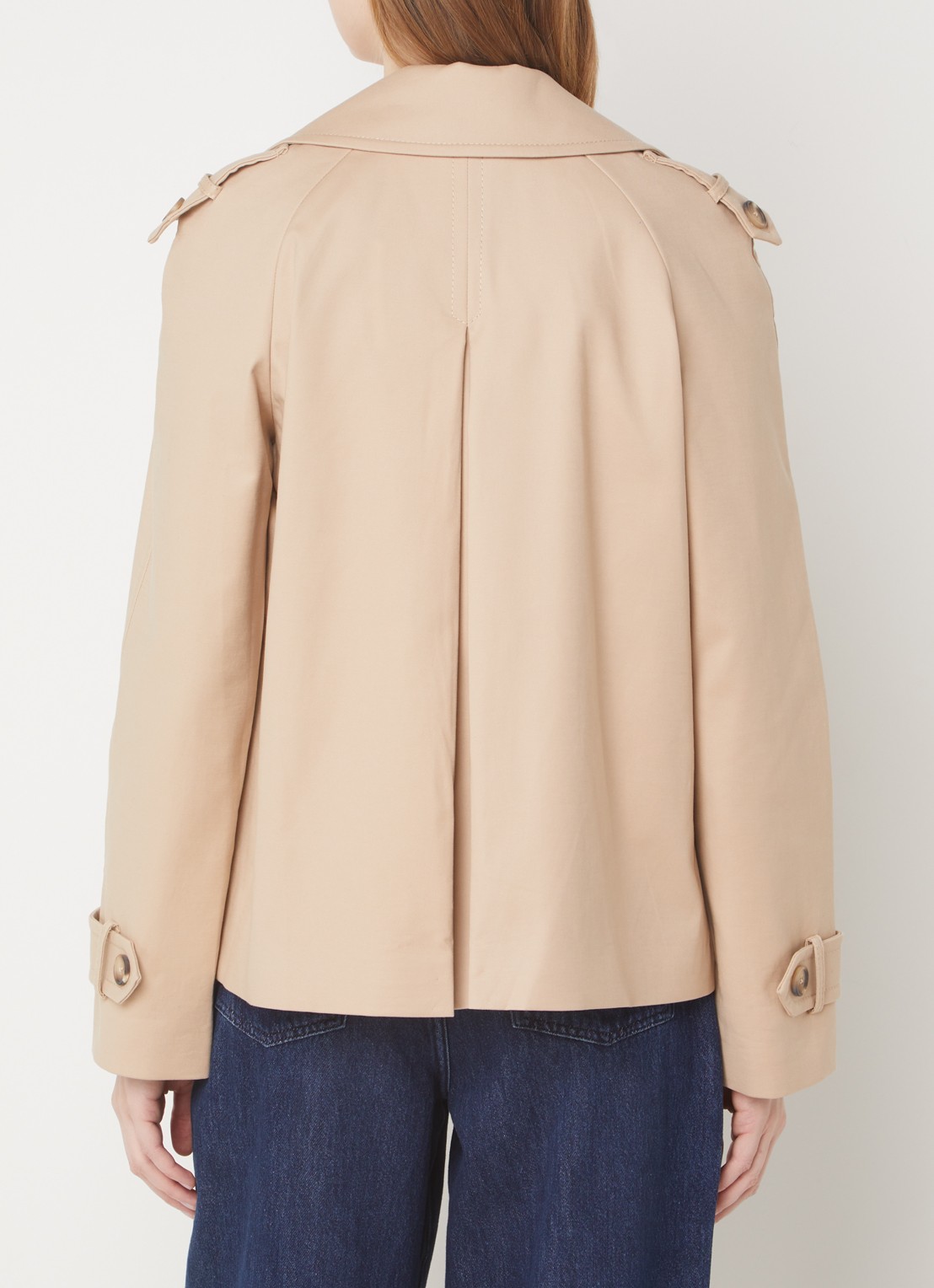 Phase Eight Lola double-breasted trenchcoat met steekzakken - achterkant camel