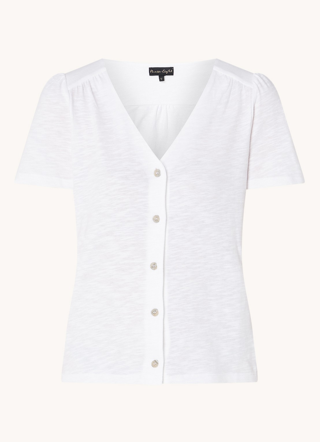 Phase Eight Lorenna Button Top White 08 - voorkant 2 wit