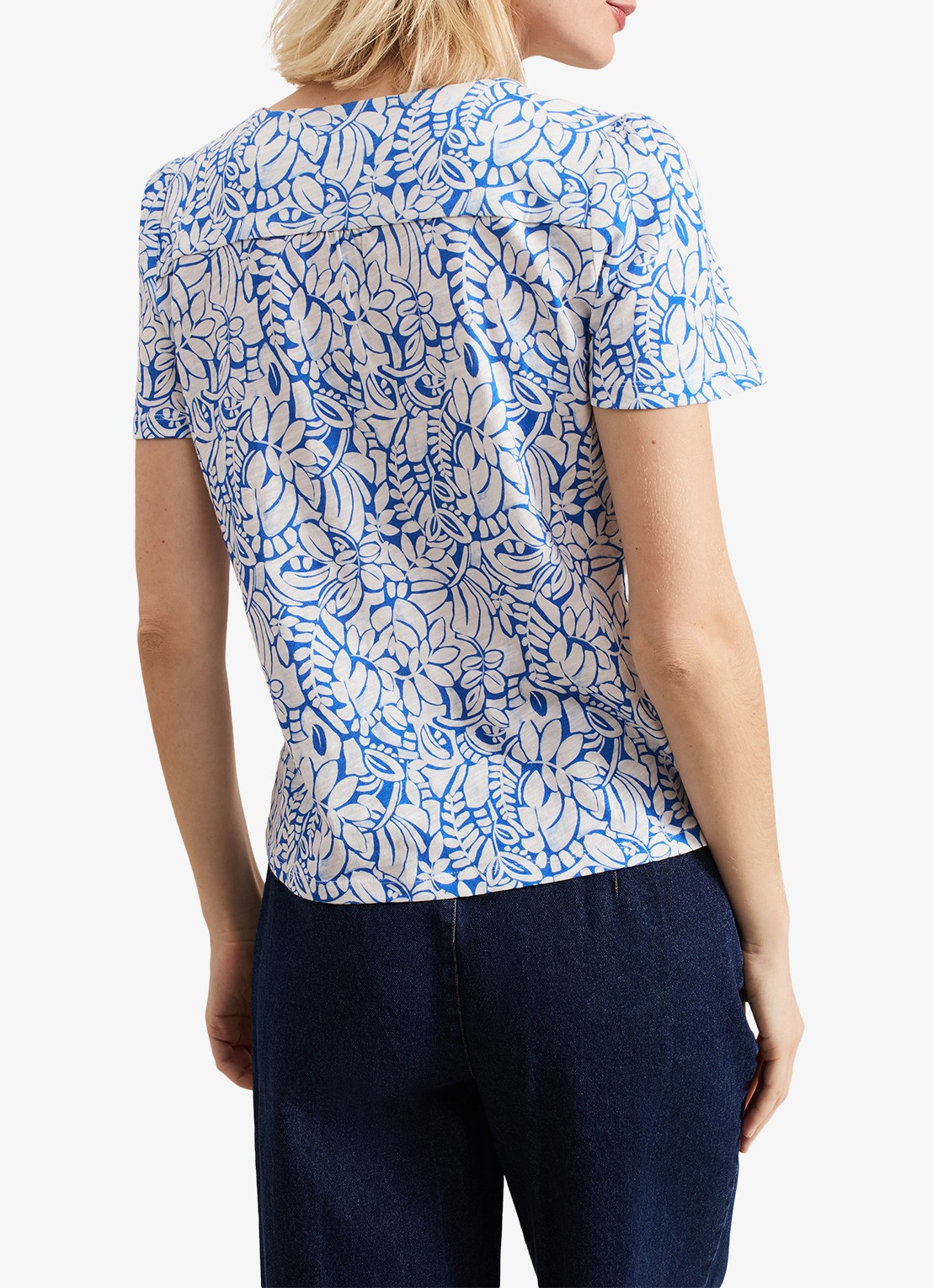 Phase Eight Lorenna top met bloemenprint - achterkant blauw