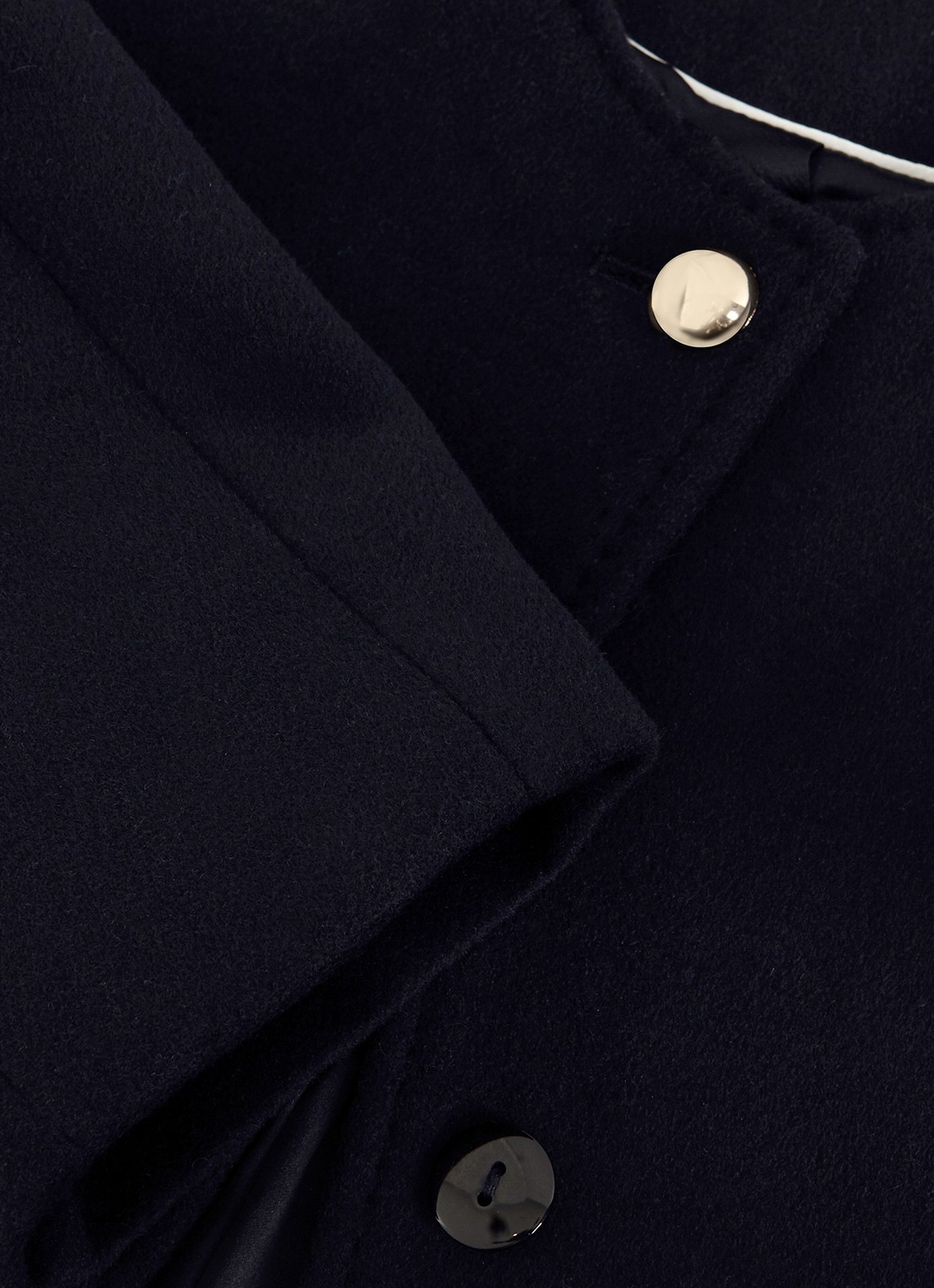 Phase Eight Loretta mantel in wolblend met steekzakken - detail 8 donkerblauw