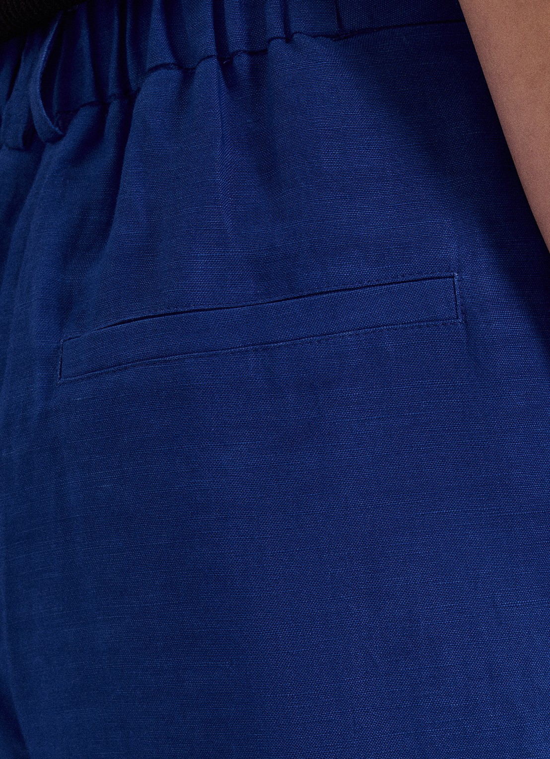 Phase Eight Lottie high waist wide leg pantalon in linnenblend - detail 6 kobaltblauw