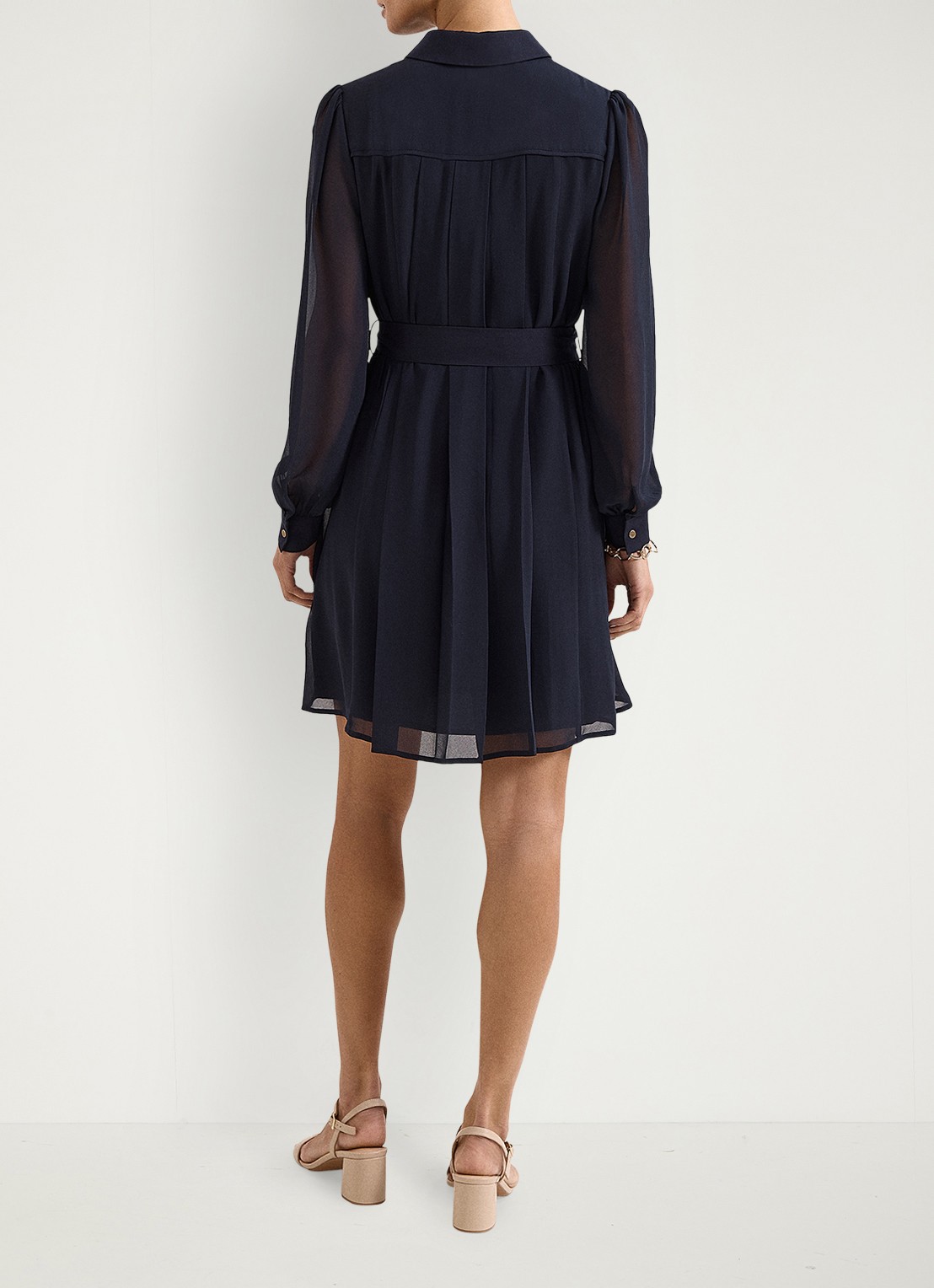 Phase Eight Lottie mini jurk met strikceintuur - achterkant donkerblauw