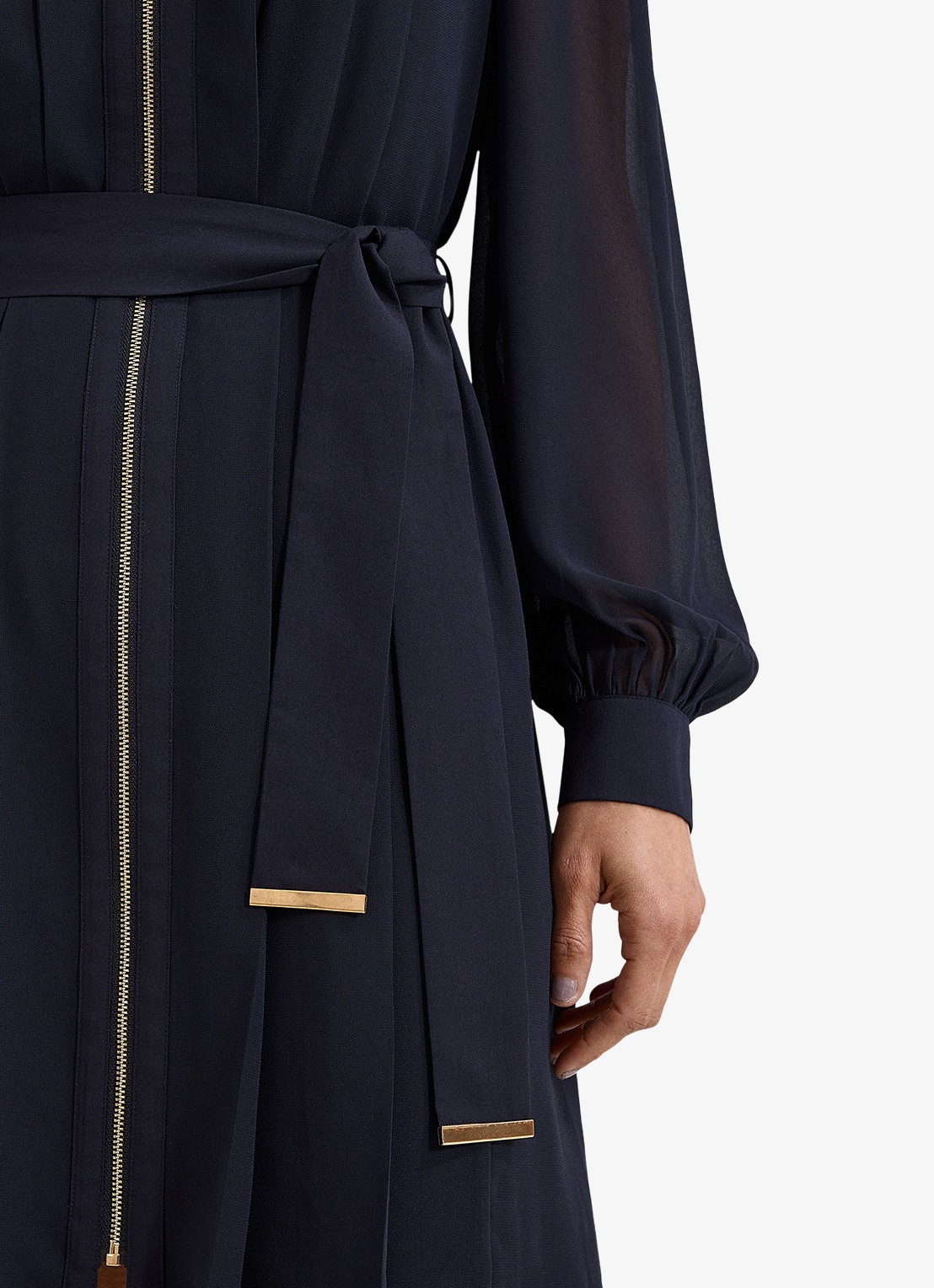 Phase Eight Lottie mini jurk met strikceintuur - detail 4 donkerblauw