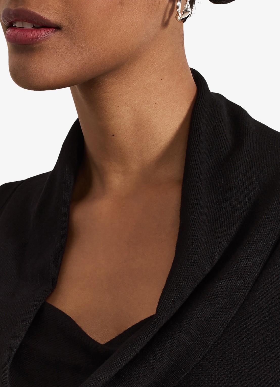 Phase Eight Lottie Watervalhals Top - detail 7 zwart