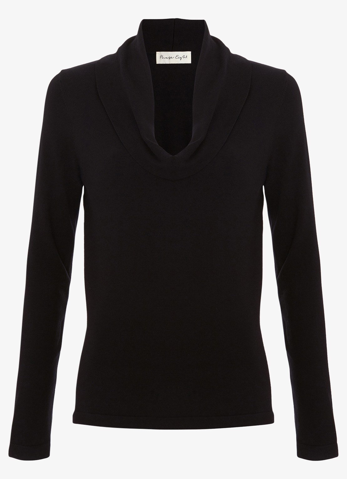 Phase Eight Lottie Watervalhals Top - voorkant zwart