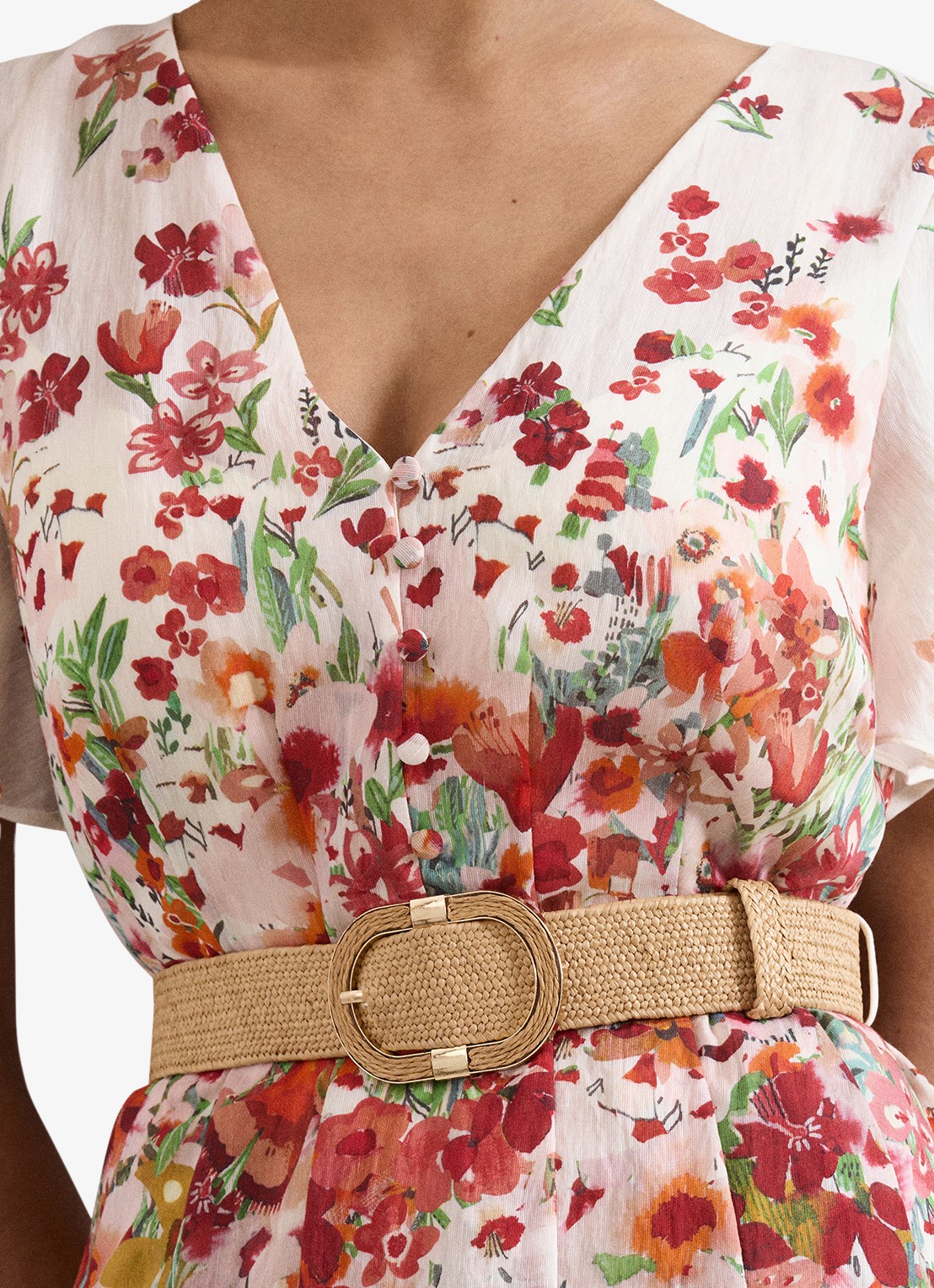 Phase Eight Lovette jurk met bloemenprint - detail 5 cream