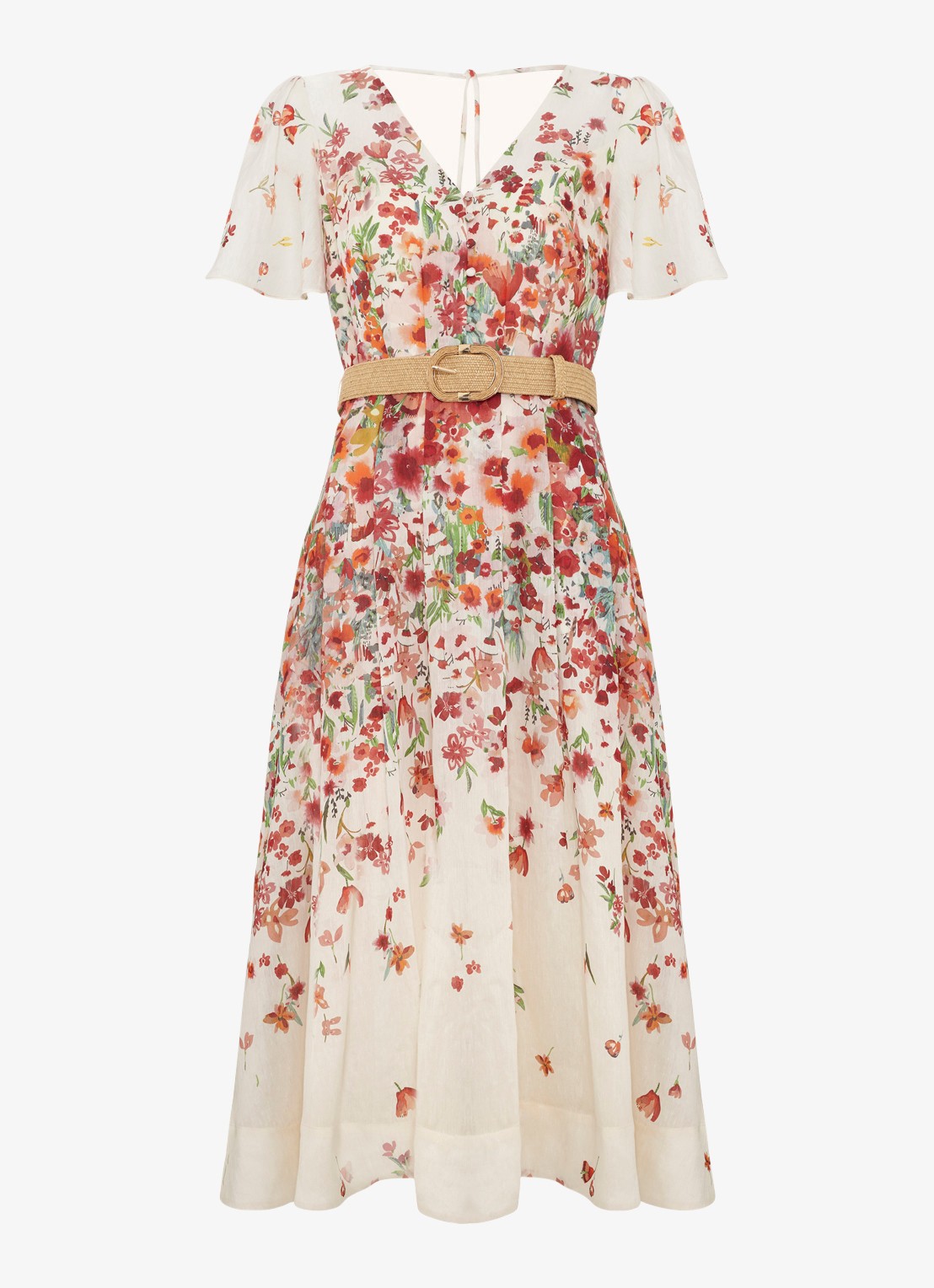 Phase Eight Lovette jurk met bloemenprint - voorkant 2 cream