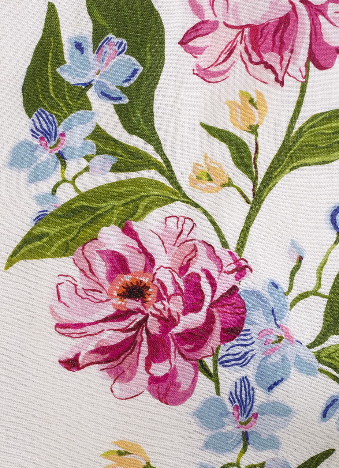 Phase Eight Lucia midi jurk in linnenblend met bloemenprint - detail 5 gebroken wit