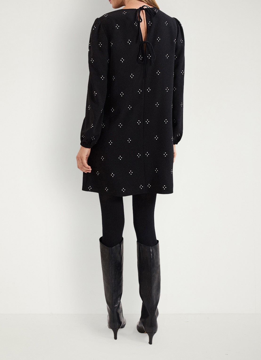 Phase Eight Lucia mini jurk met strass - achterkant zwart
