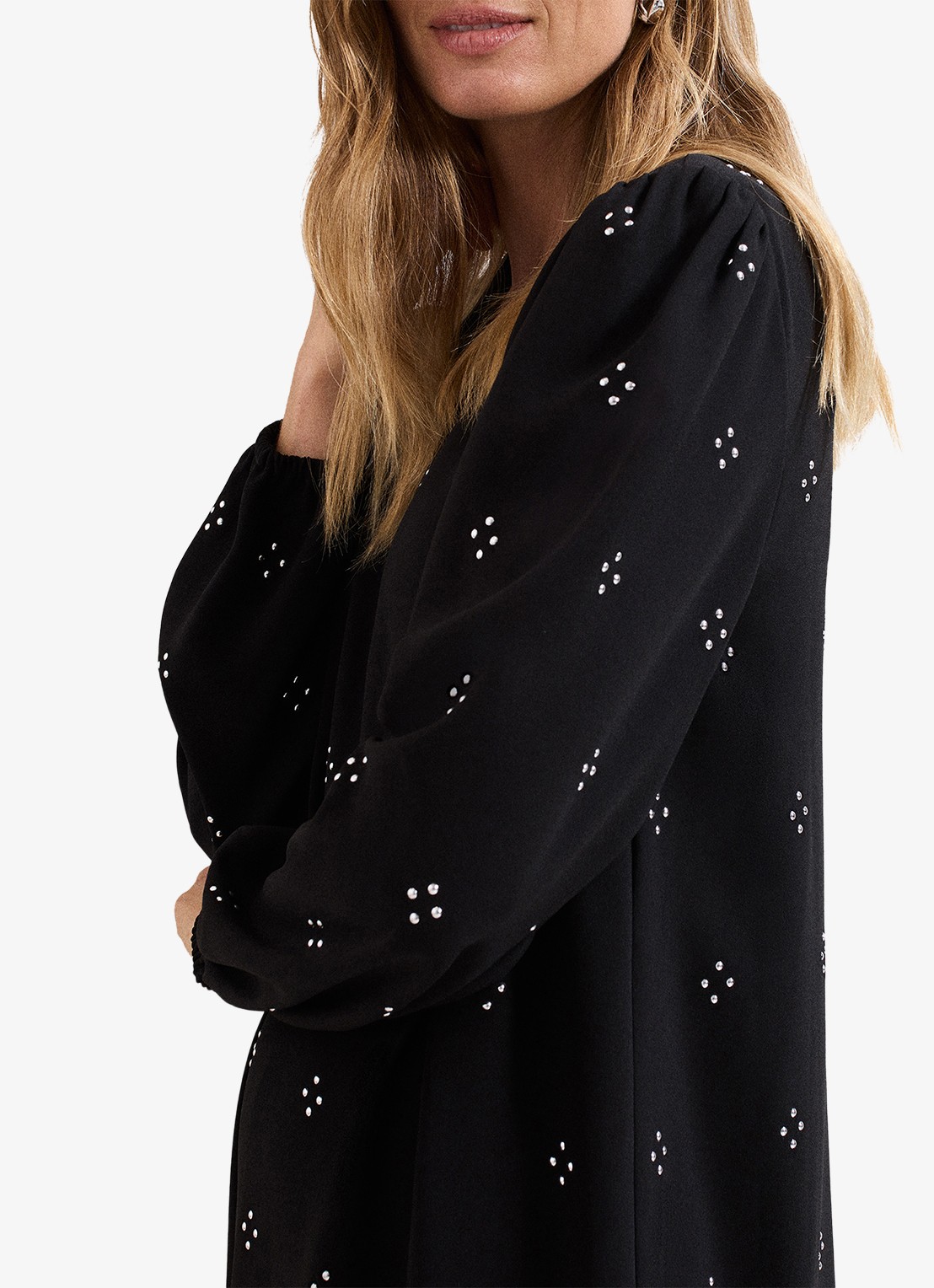 Phase Eight Lucia mini jurk met strass - detail 5 zwart