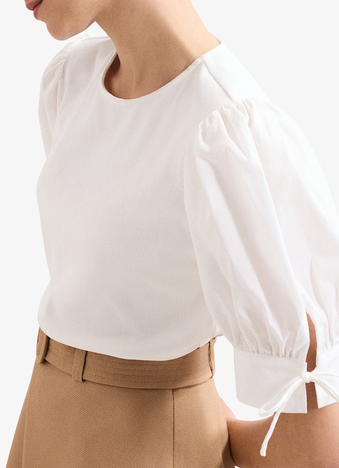 Phase Eight Luella top met pofmouw - detail 5 wit